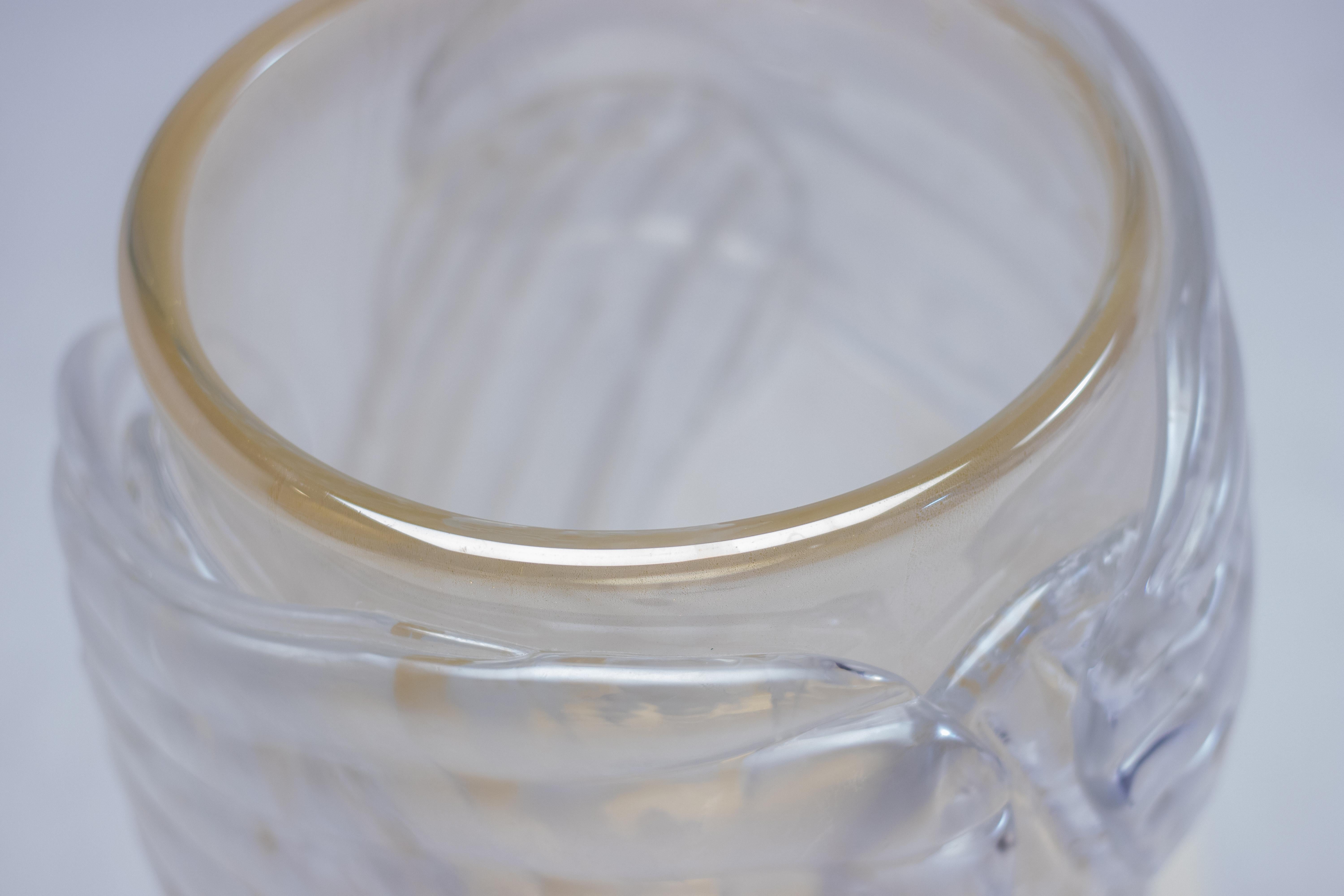 Mid-Century Modern Monumental Colizza Gold Murano Glass Vase For Sale