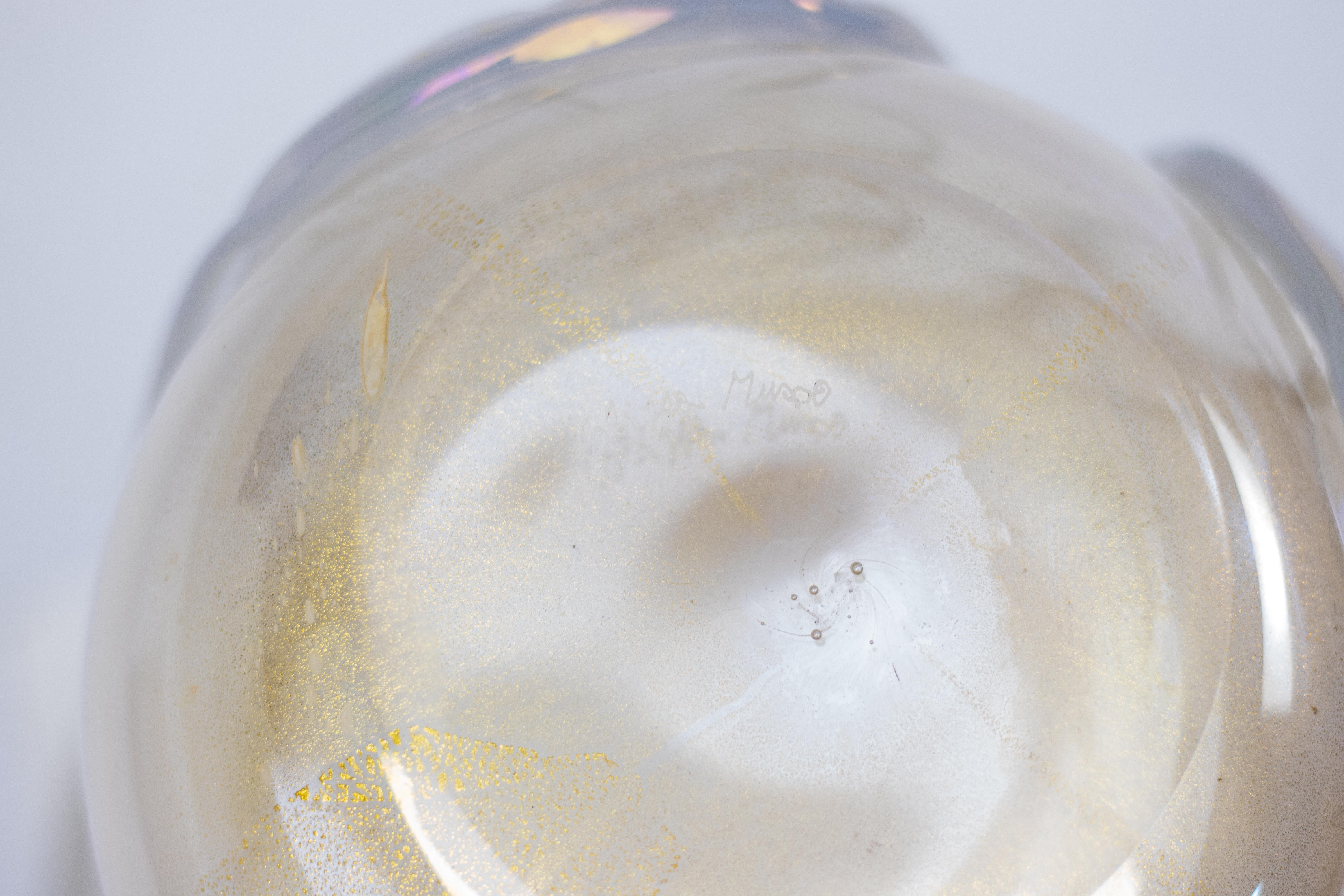Monumental Colizza Gold Murano Glass Vase For Sale 1