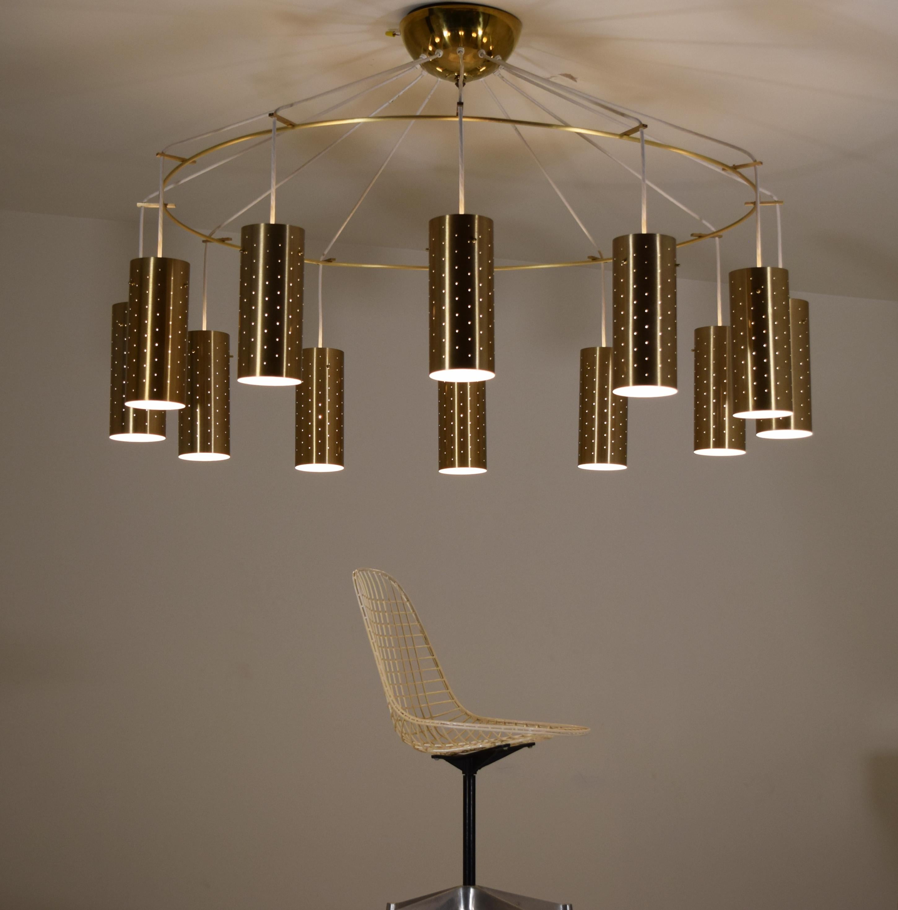 Mid-Century Modern Lustre moderniste commercial monumental, vers 1955 en vente