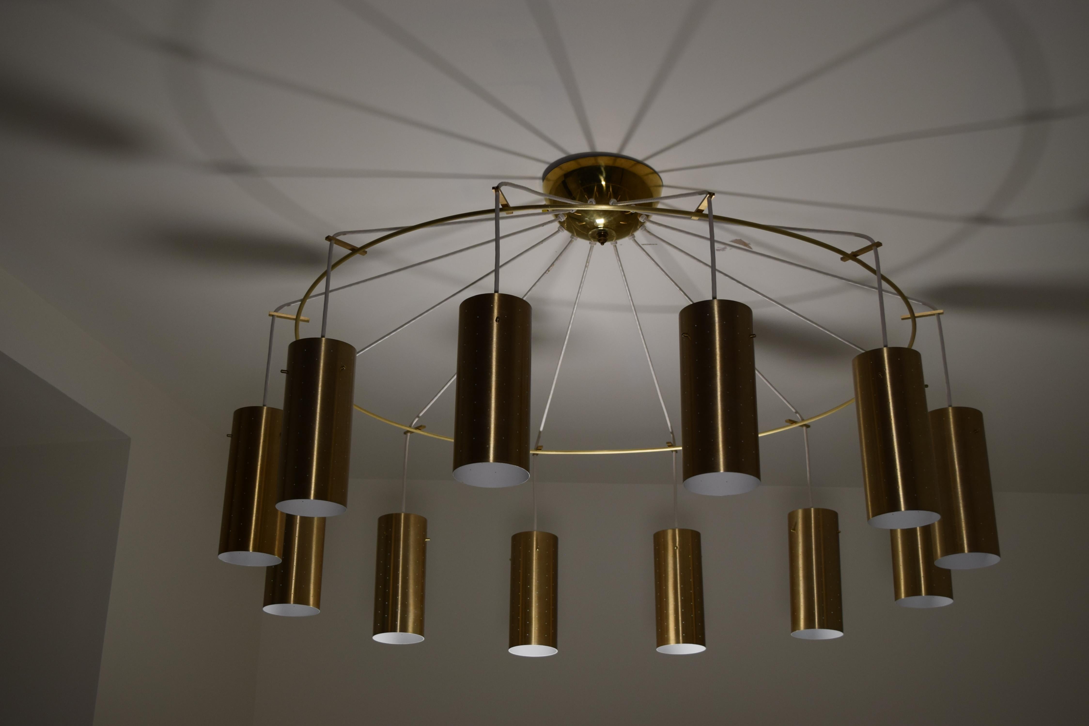 Mid-Century Modern Monumental Commercial Modernist Chandelier, circa 1955 For Sale