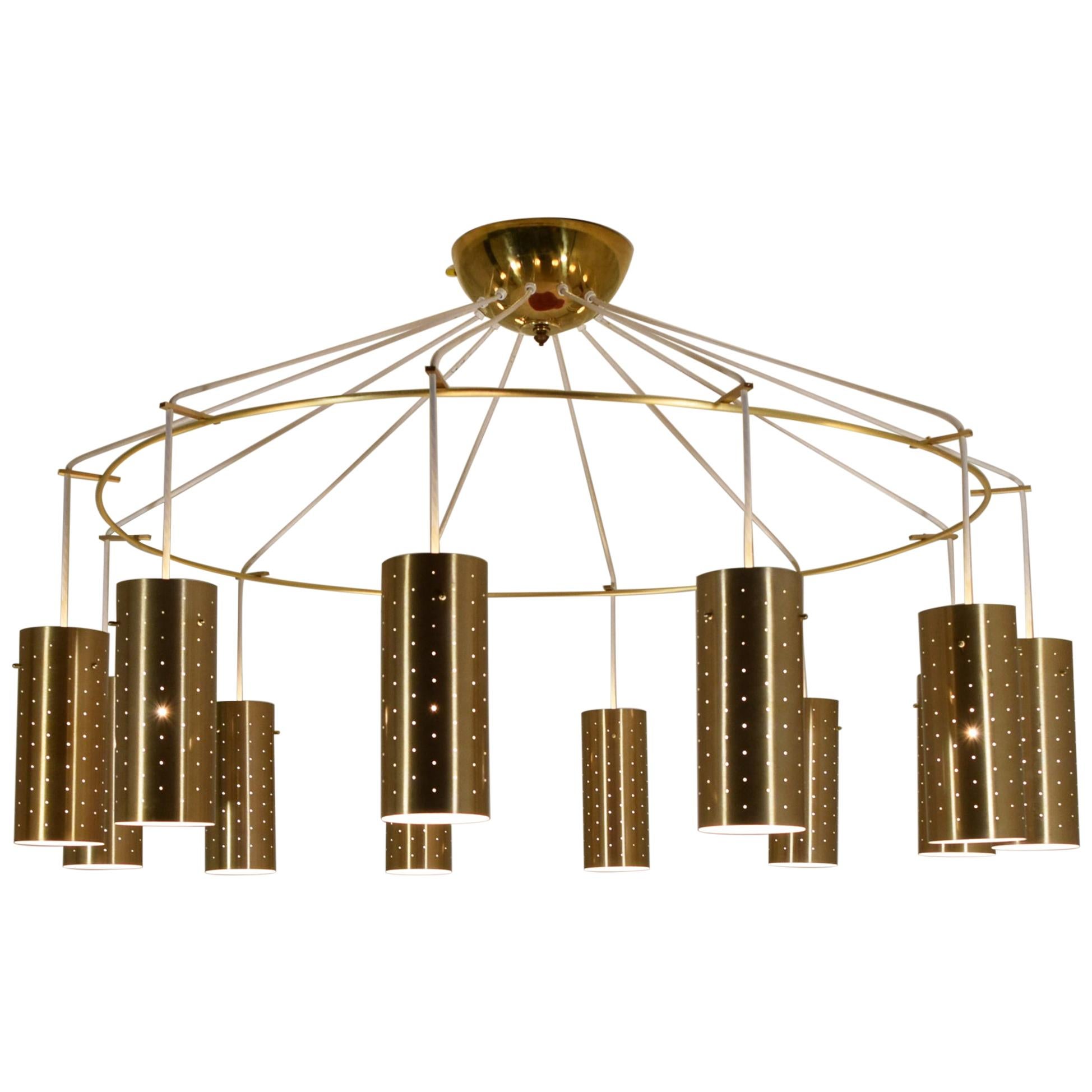 Monumental Commercial Modernist Chandelier, circa 1955