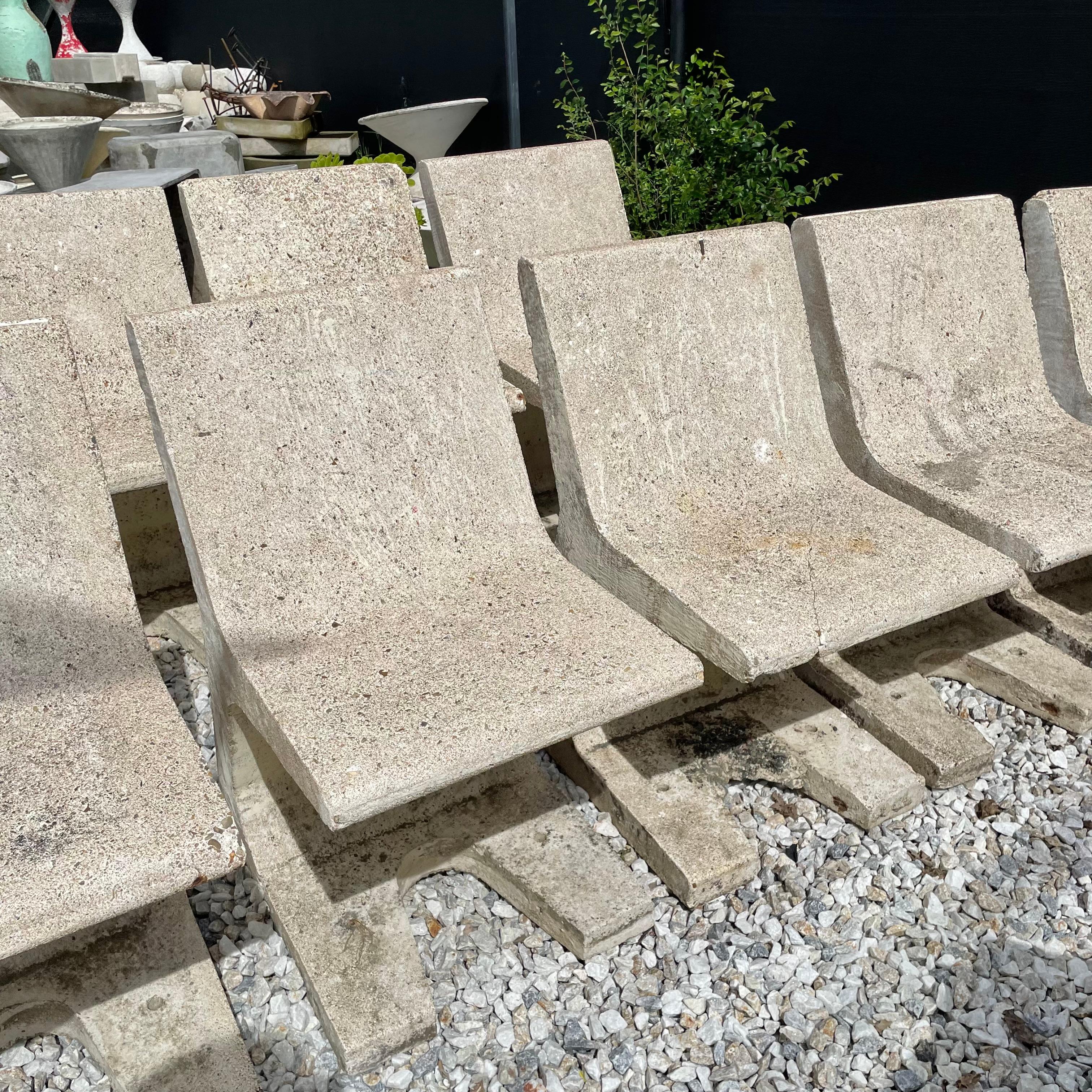 French Monumental Concrete Sculptural Chairs, 1970s, France For Sale