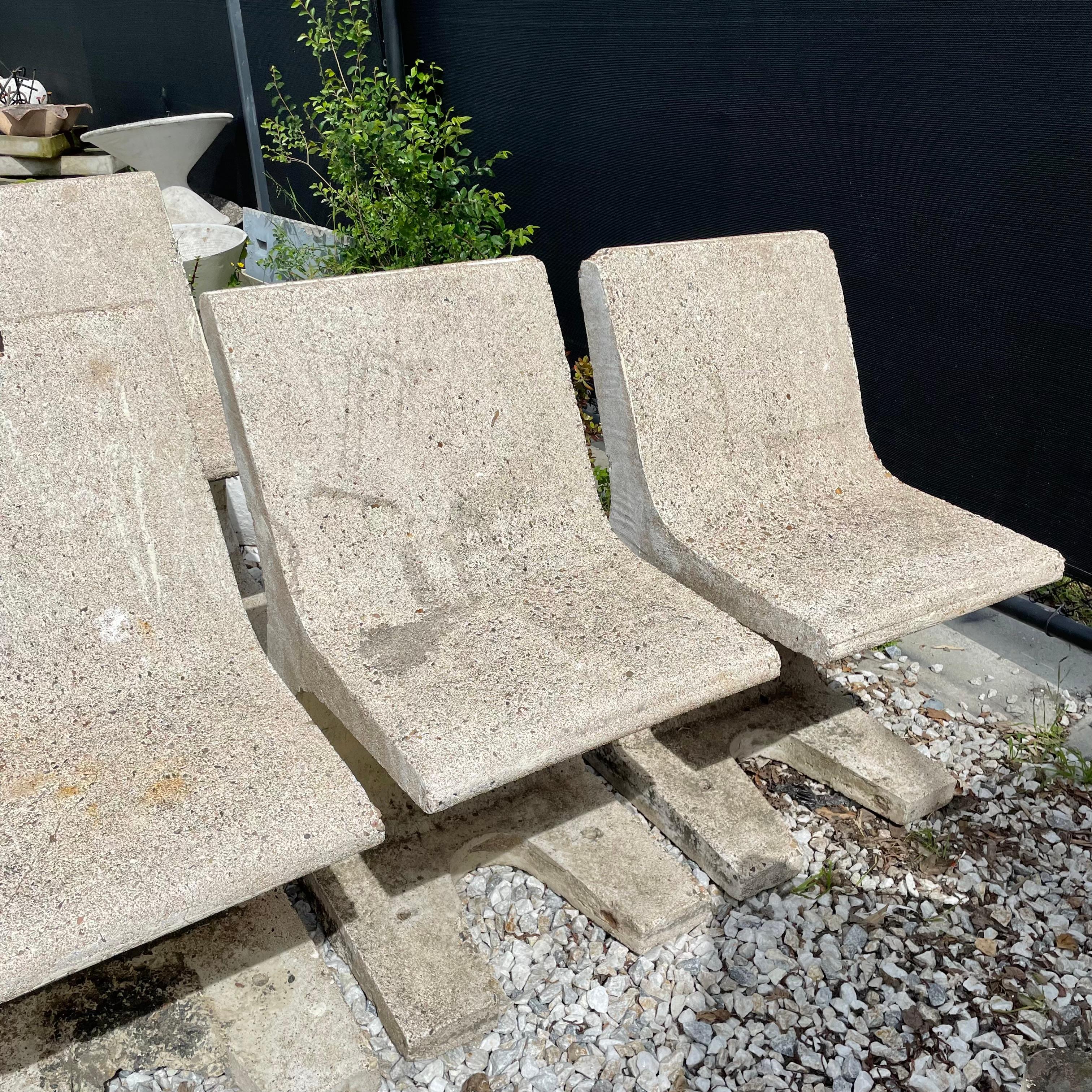 Monumental Concrete Sculptural Chairs, 1970s, France In Good Condition For Sale In Los Angeles, CA