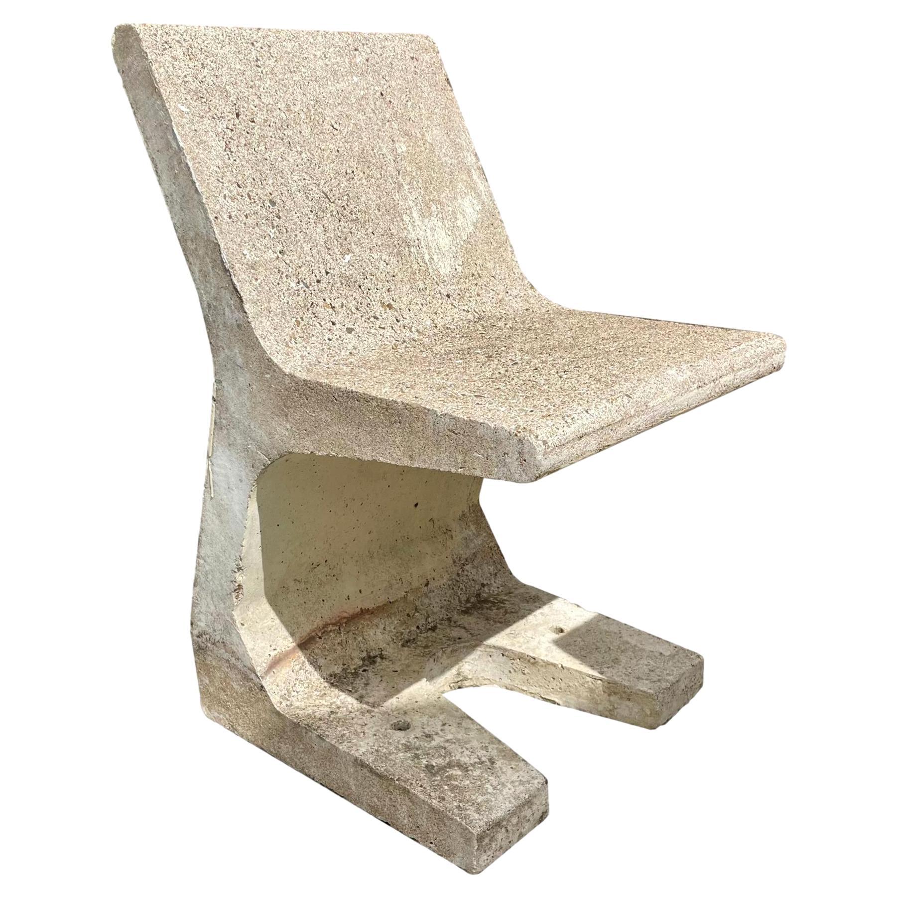 Monumental Concrete Sculptural Chairs, 1970s, France