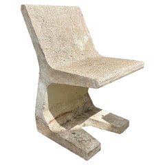 Retro Monumental Concrete Sculptural Chairs, 1970s, France