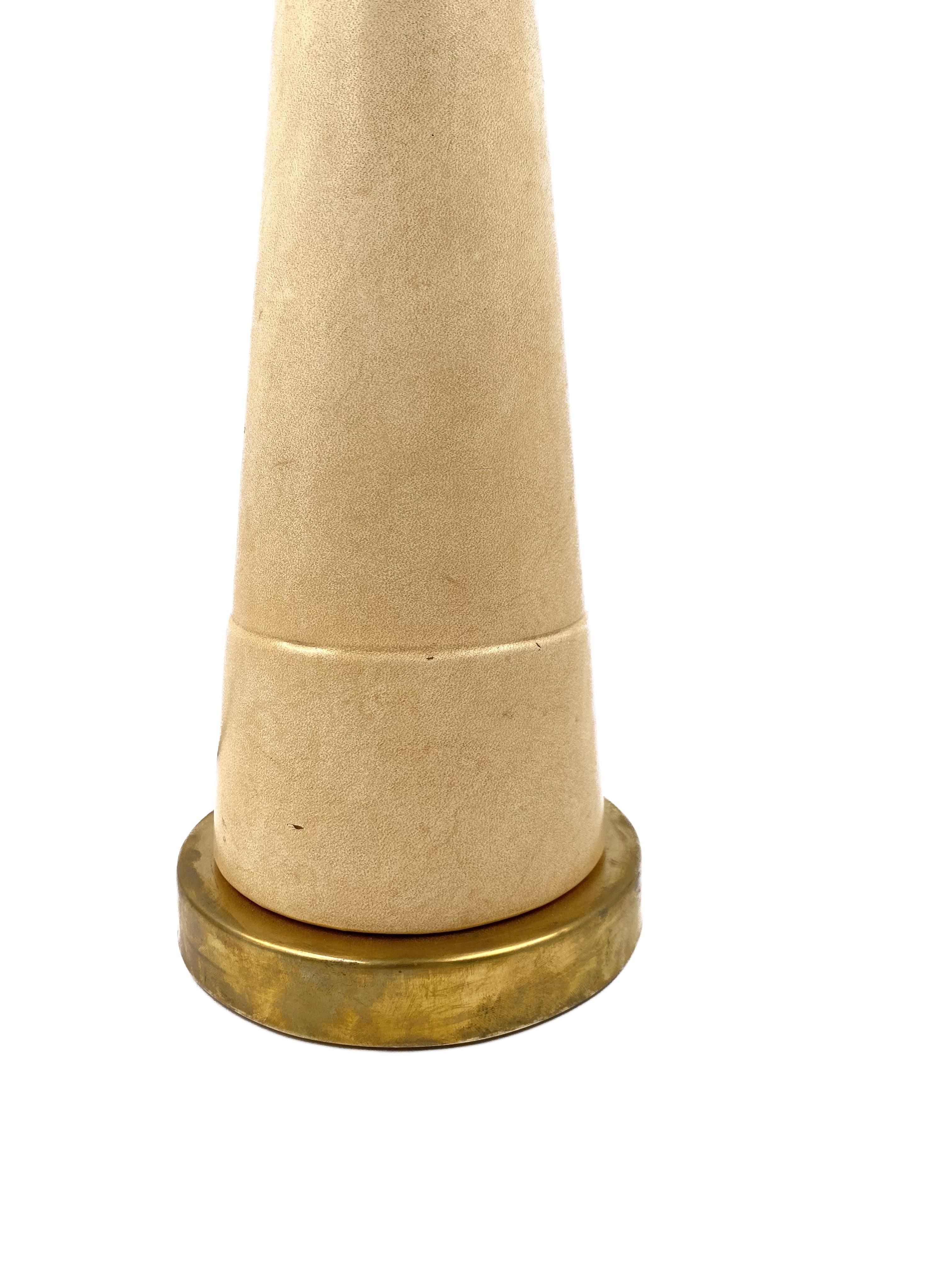 Monumental Conic Parchment and Brass Table Lamp, France, 1960 For Sale 9