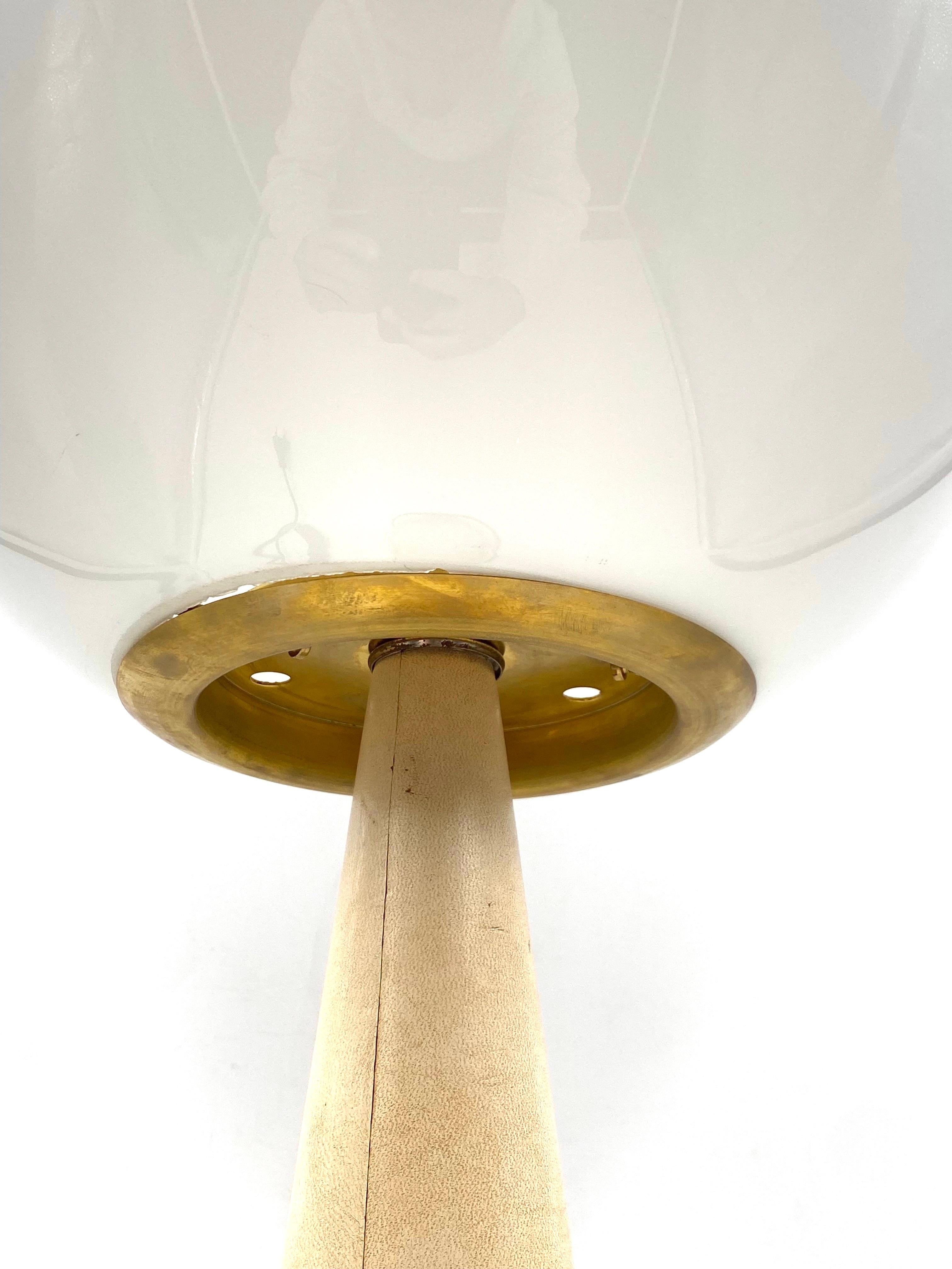 Monumental Conic Parchment and Brass Table Lamp, France, 1960 For Sale 12