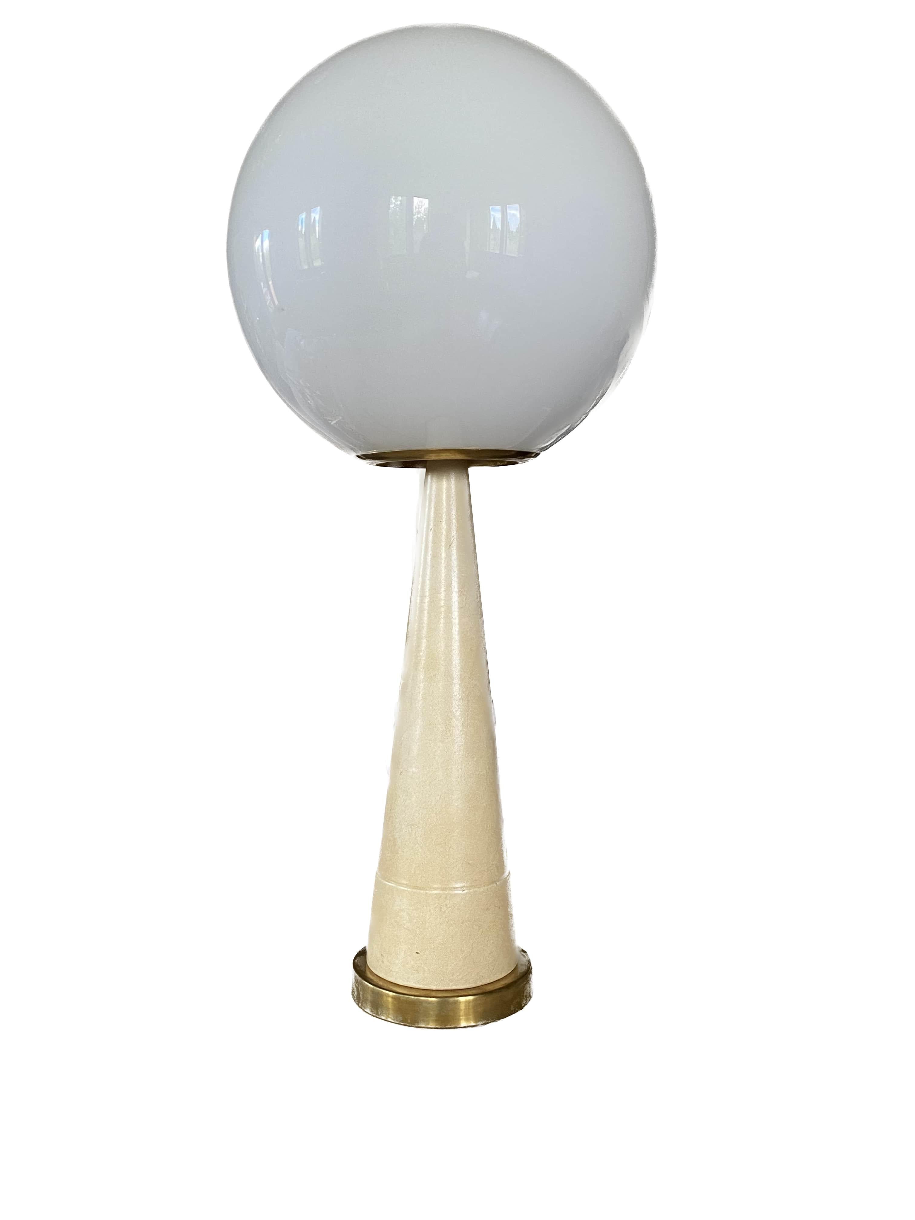 Monumental Conic Parchment and Brass Table Lamp, France, 1960 For Sale 13