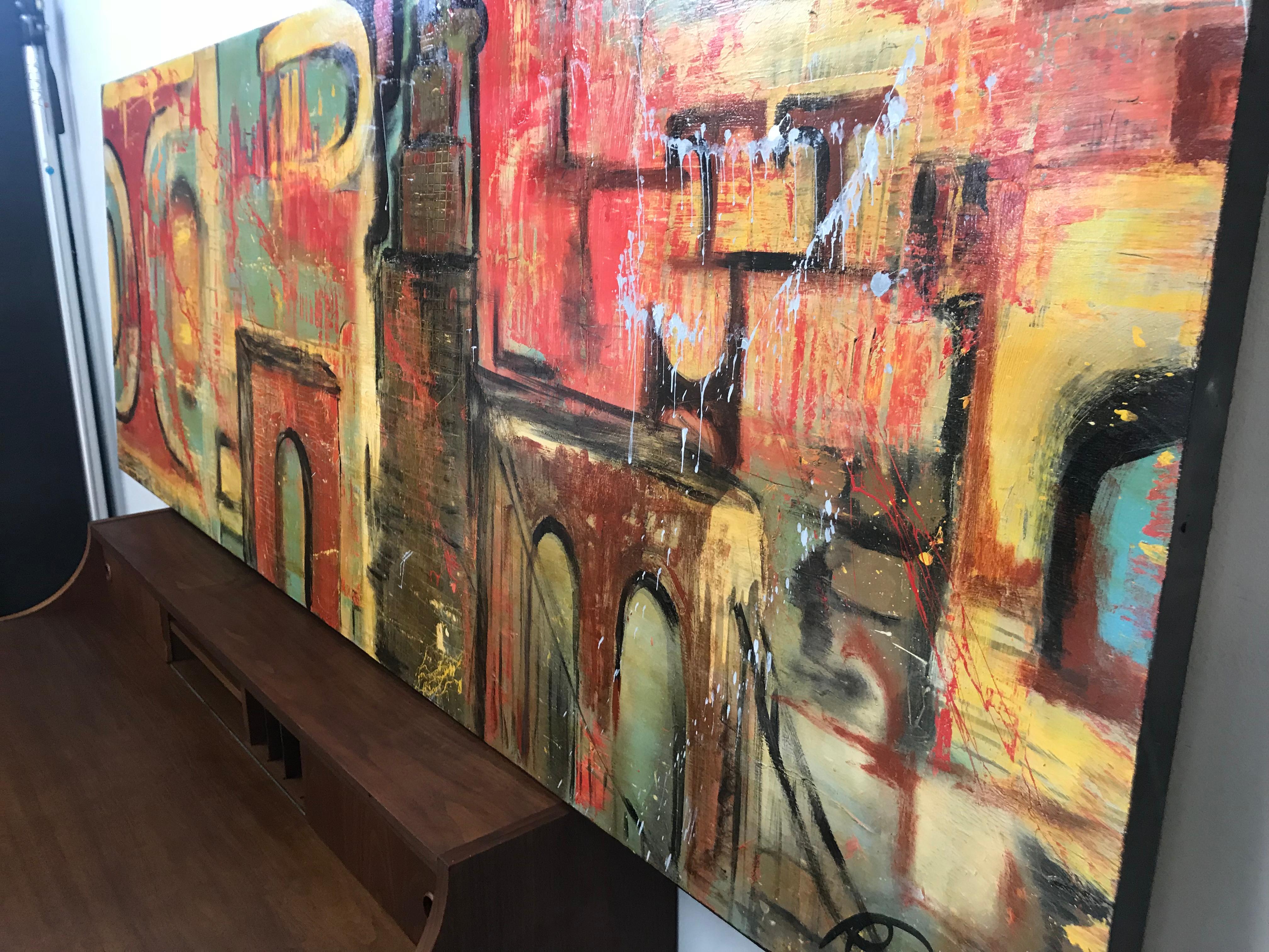 Monumental Contemporary Abstract Oil Painting by Peter Caruso In Excellent Condition In Buffalo, NY