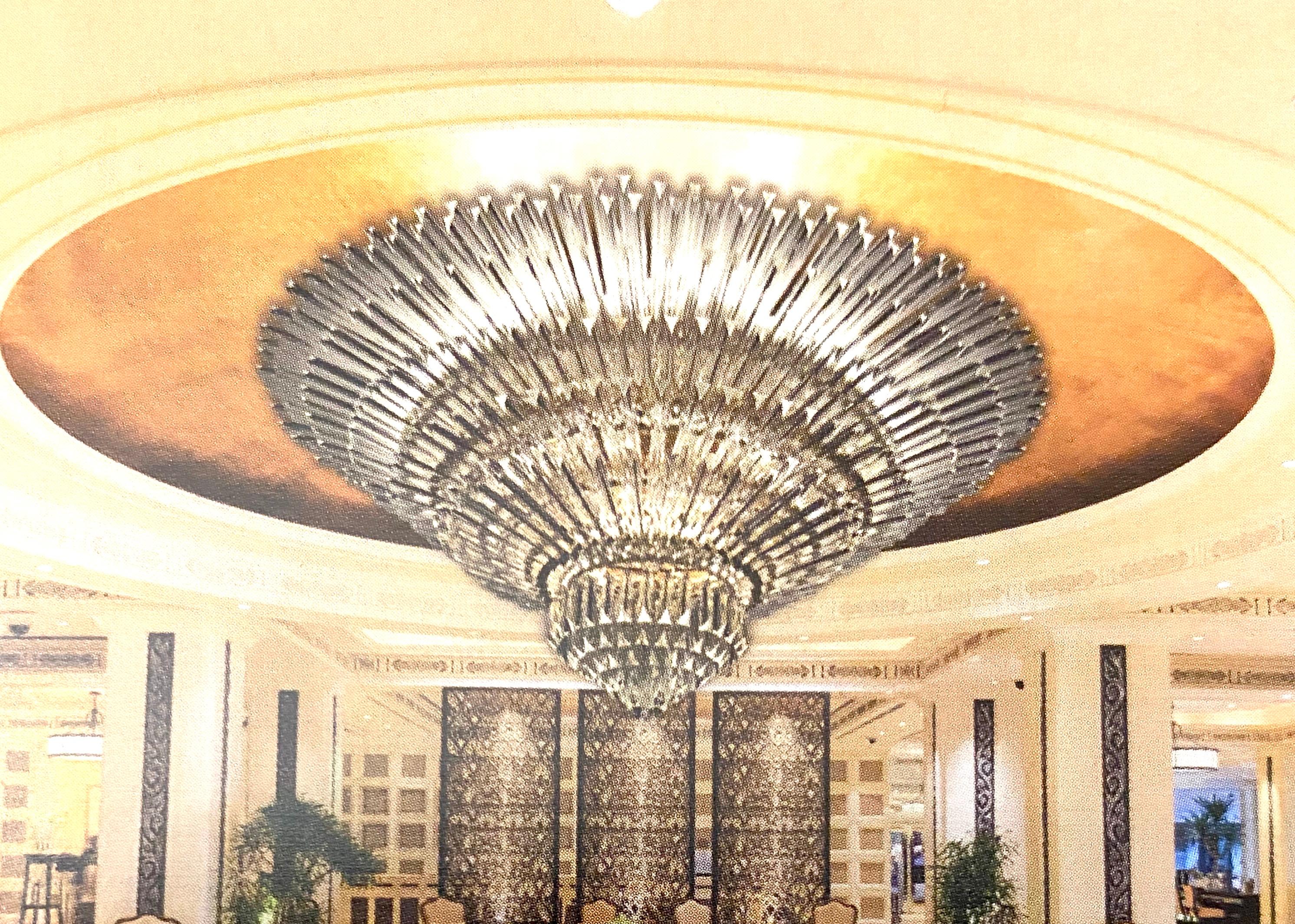 Monumental Contemporary Italian Murano Glass Triedi Ceiling Light For Sale 9