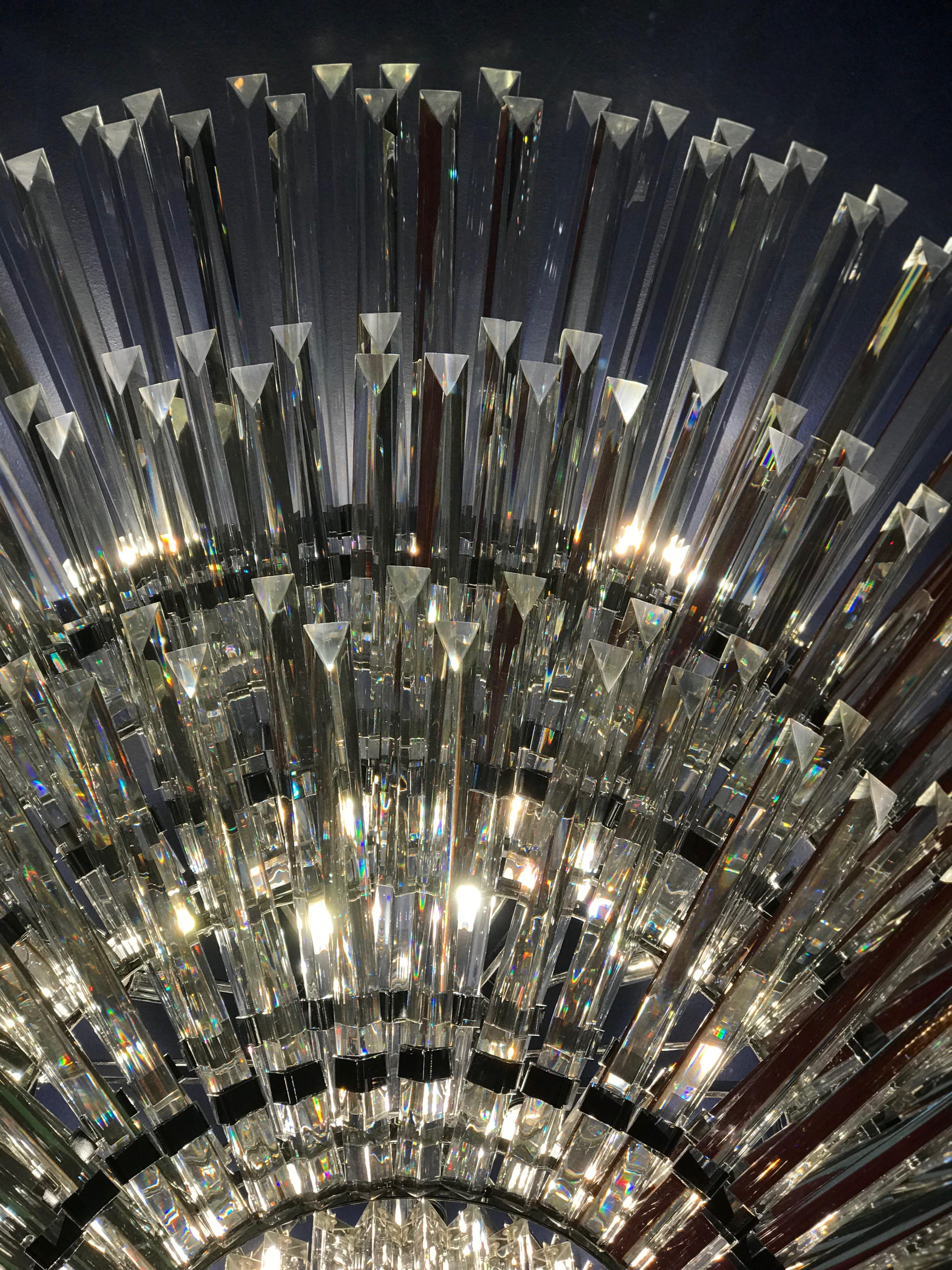 Monumental Lámpara de Techo Contemporánea Italiana de Cristal de Murano Triedi en Nuevo estado para la venta en Rome, IT