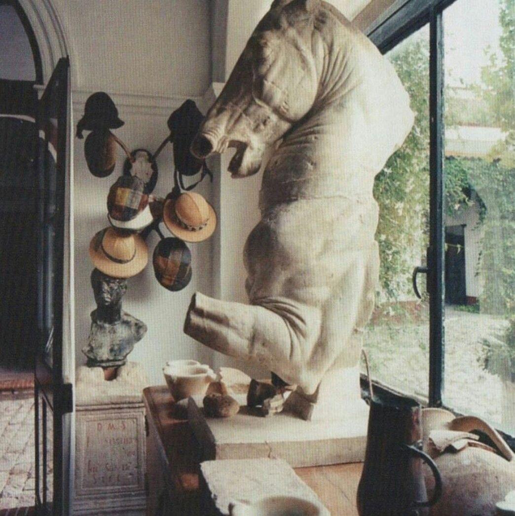 Very impressive plaster reproduction of a classical Trojan horse artifact housed in the British Museum in London. Most likely executed in the early 20th century by a gipsoteca (plaster cast workshop) in Italy, this plaster faithfully reproduces the