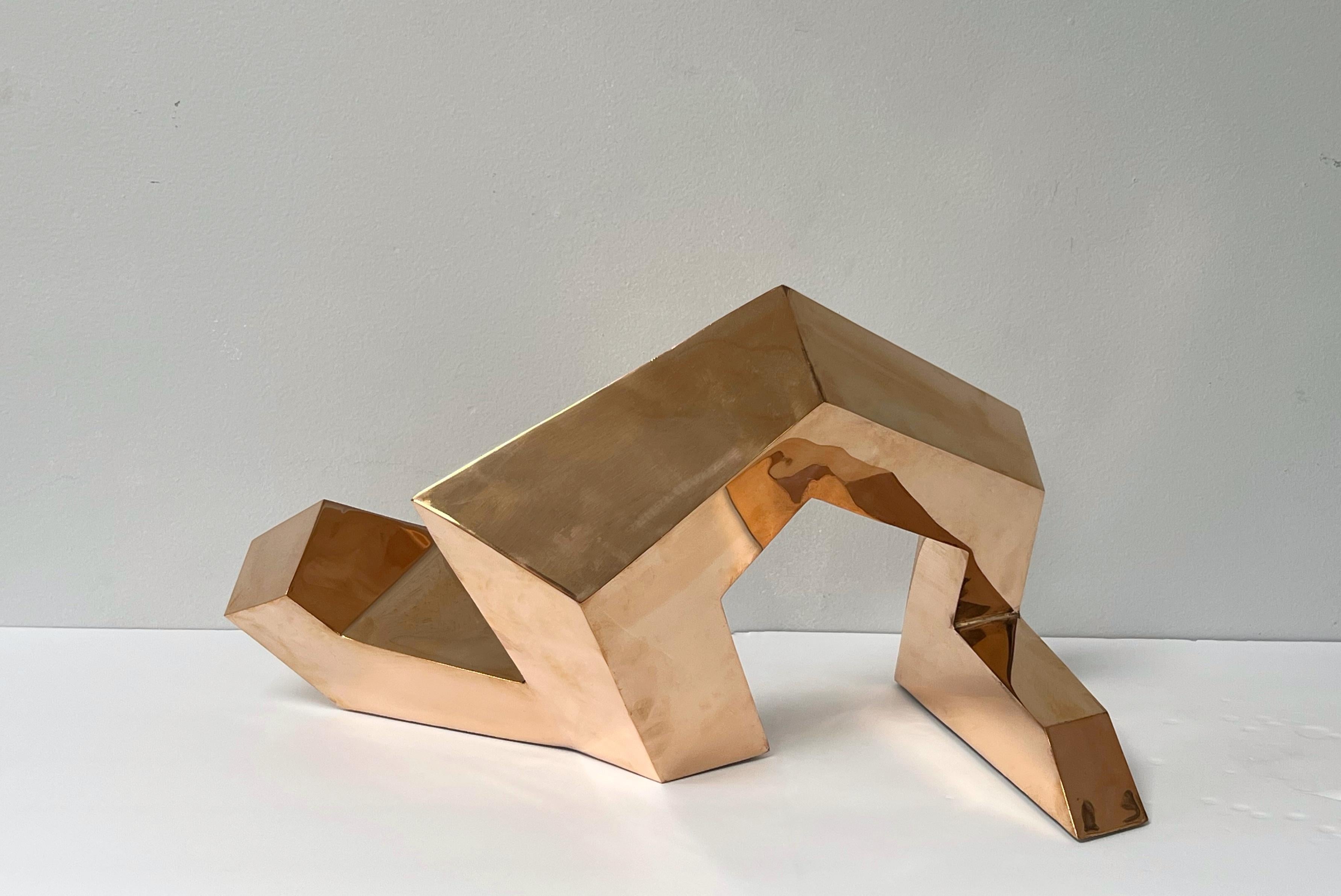 Sculpture monumentale cubiste abstraite moderne en cuivre Bon état - En vente à Miami, FL