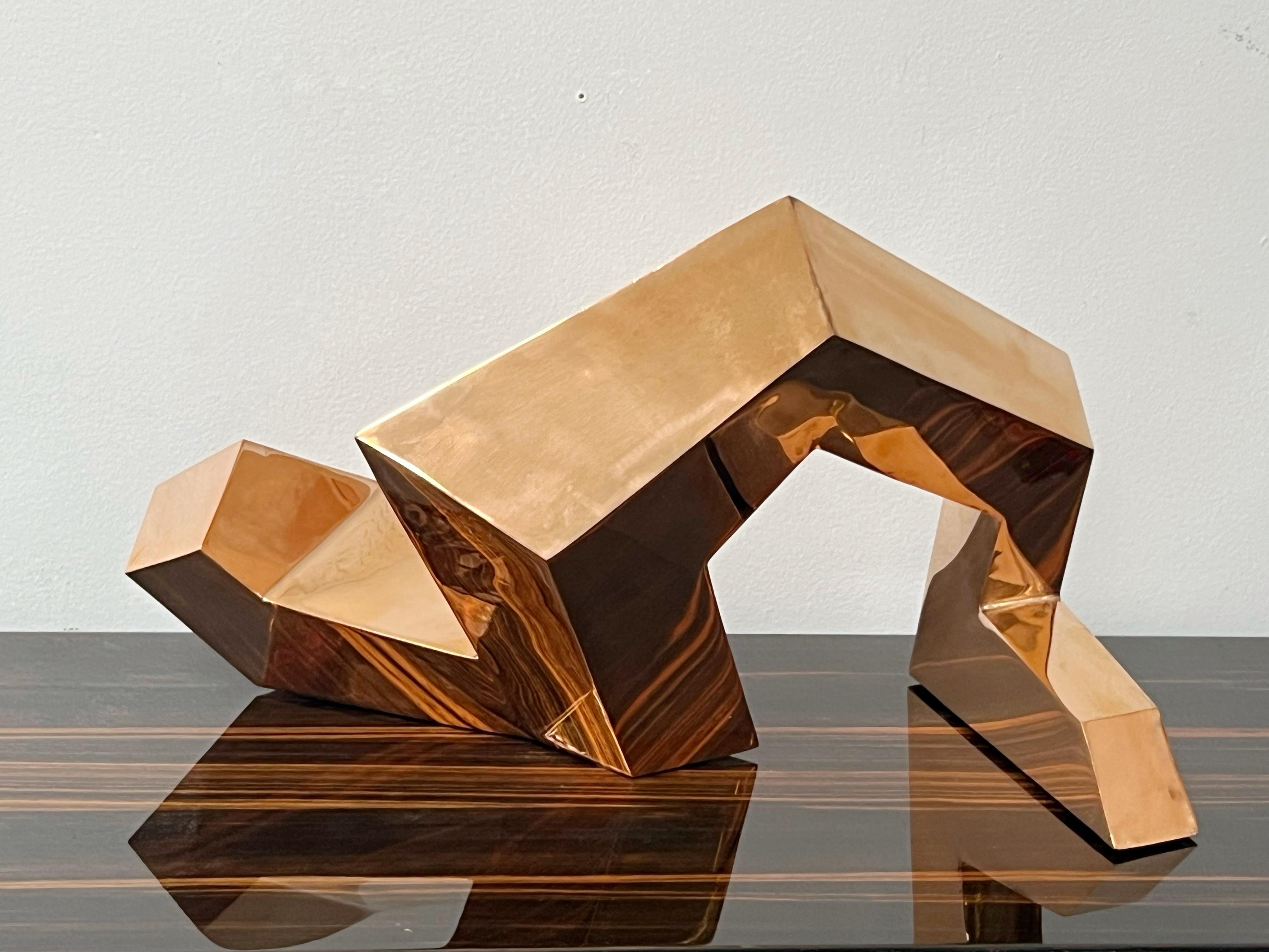 Cuivre Sculpture monumentale cubiste abstraite moderne en cuivre en vente