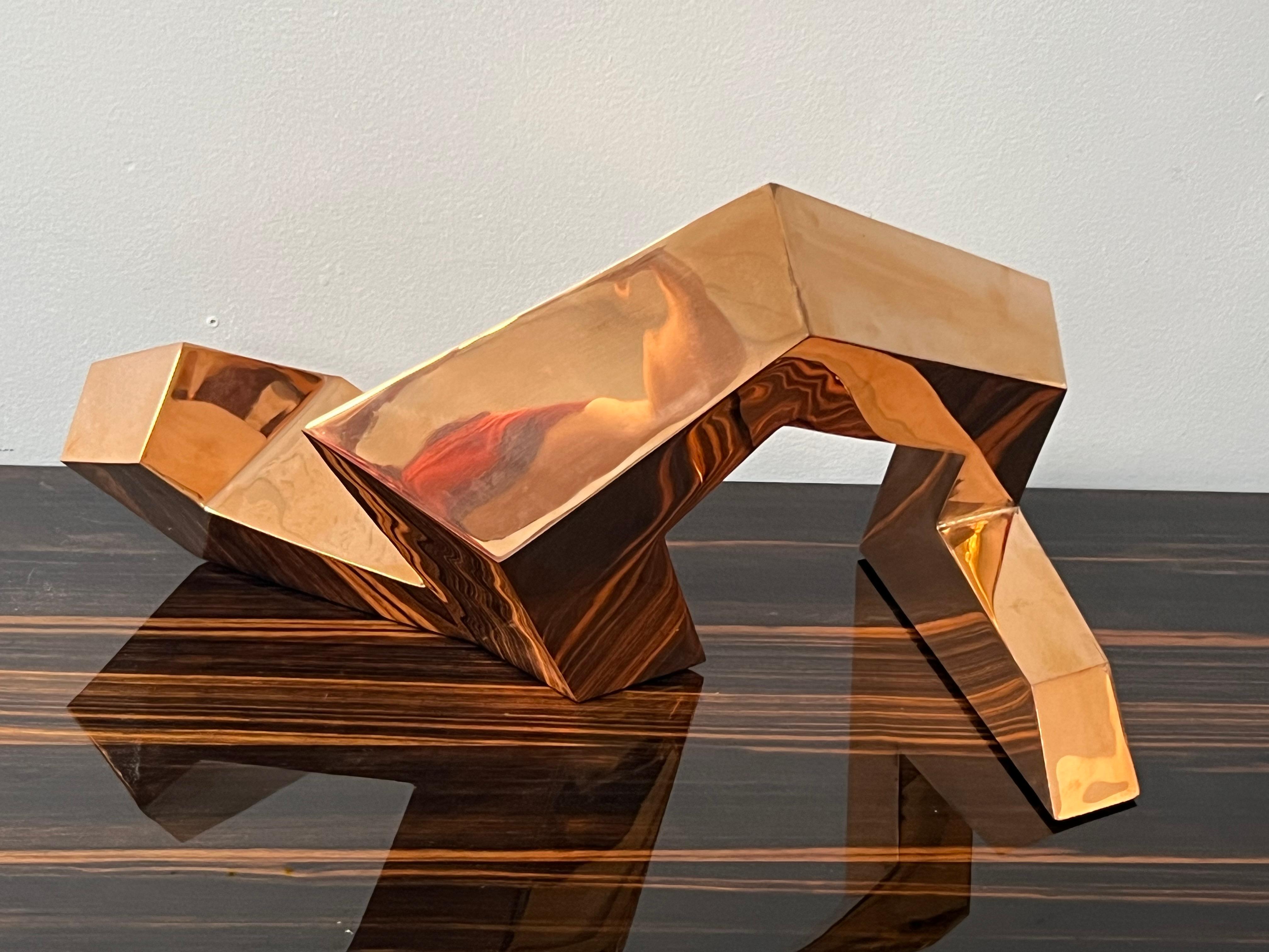 Sculpture monumentale cubiste abstraite moderne en cuivre en vente 1