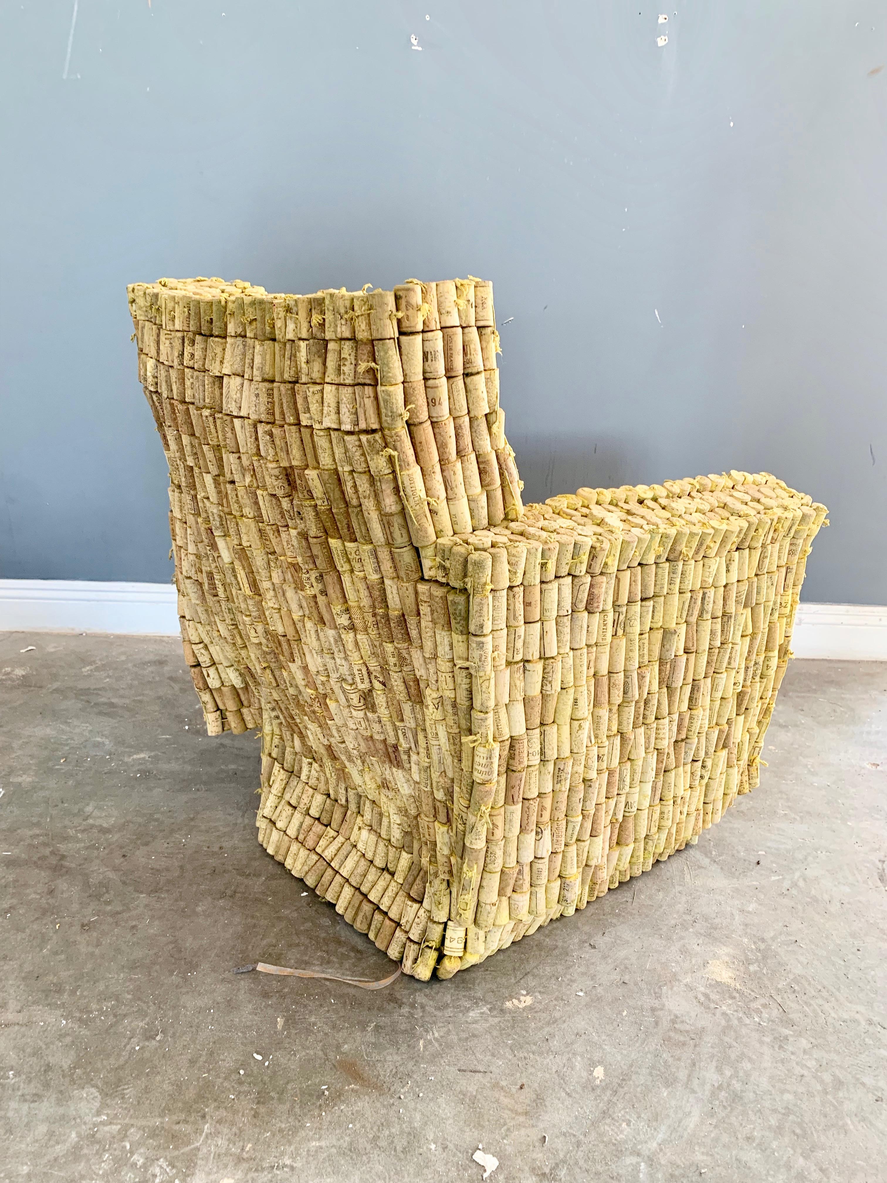 Monumental Cork Sculptural Armchair In Good Condition For Sale In Los Angeles, CA