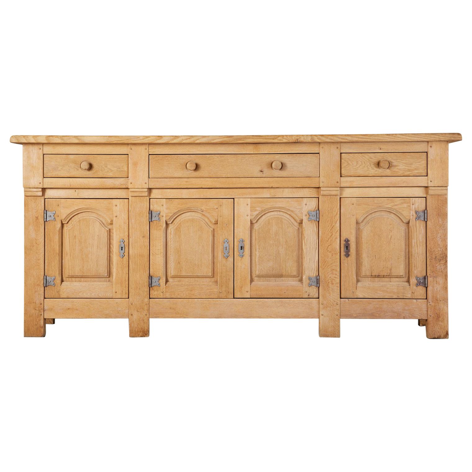 Monumental Country French Oak Sideboard Server of Buffet