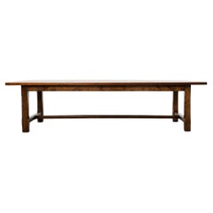 Monumental Country French Walnut Farmhouse Trestle Dining Table Monumental Country French Walnut Farmhouse Trestle Dining Table