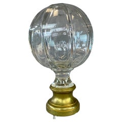 Monumental Crystal & Brass Newel Post Finial/Stair Ball 'Boule D'escalier' c1900