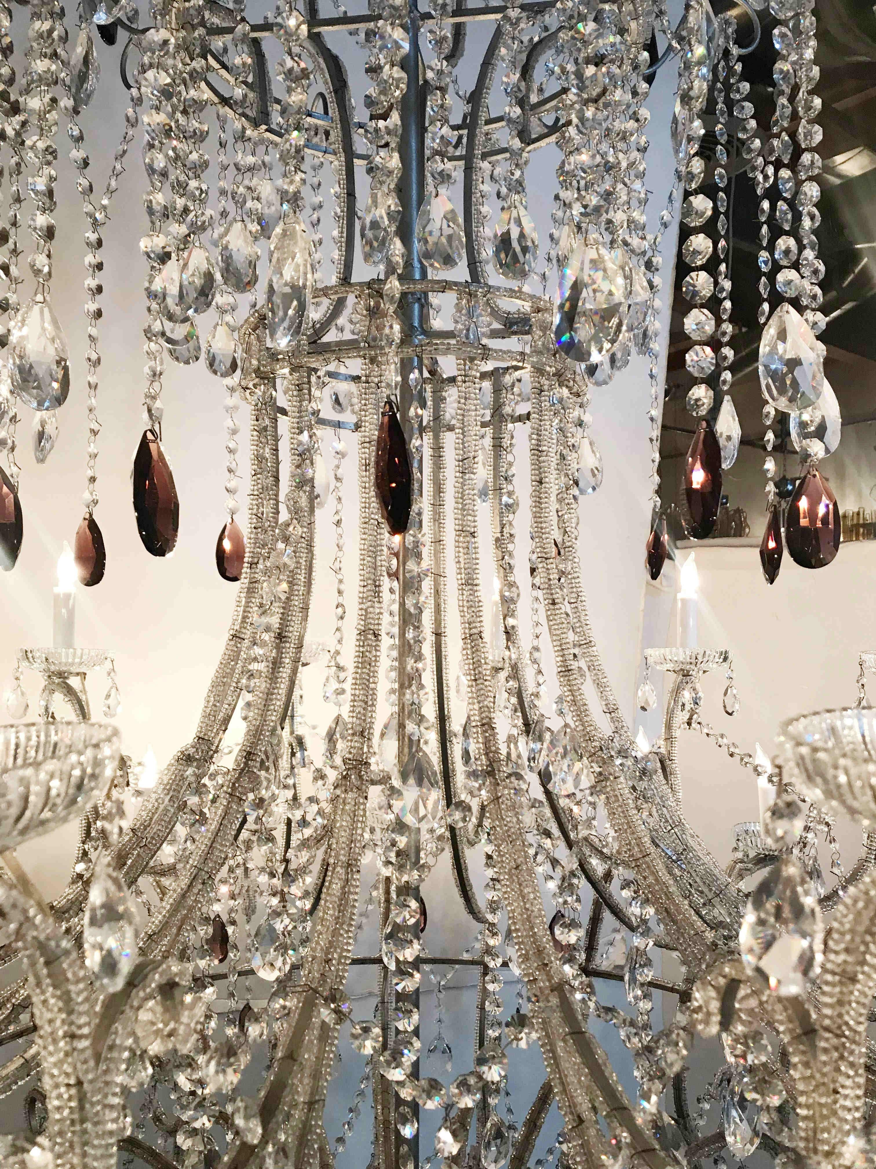 Monumental Crystal Chandelier In Good Condition In Los Angeles, CA