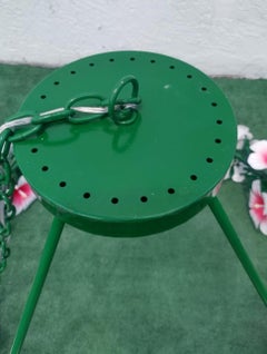 Monumental Currey & Company Tole Hibiscus Floral Pink Green Regency chandelier