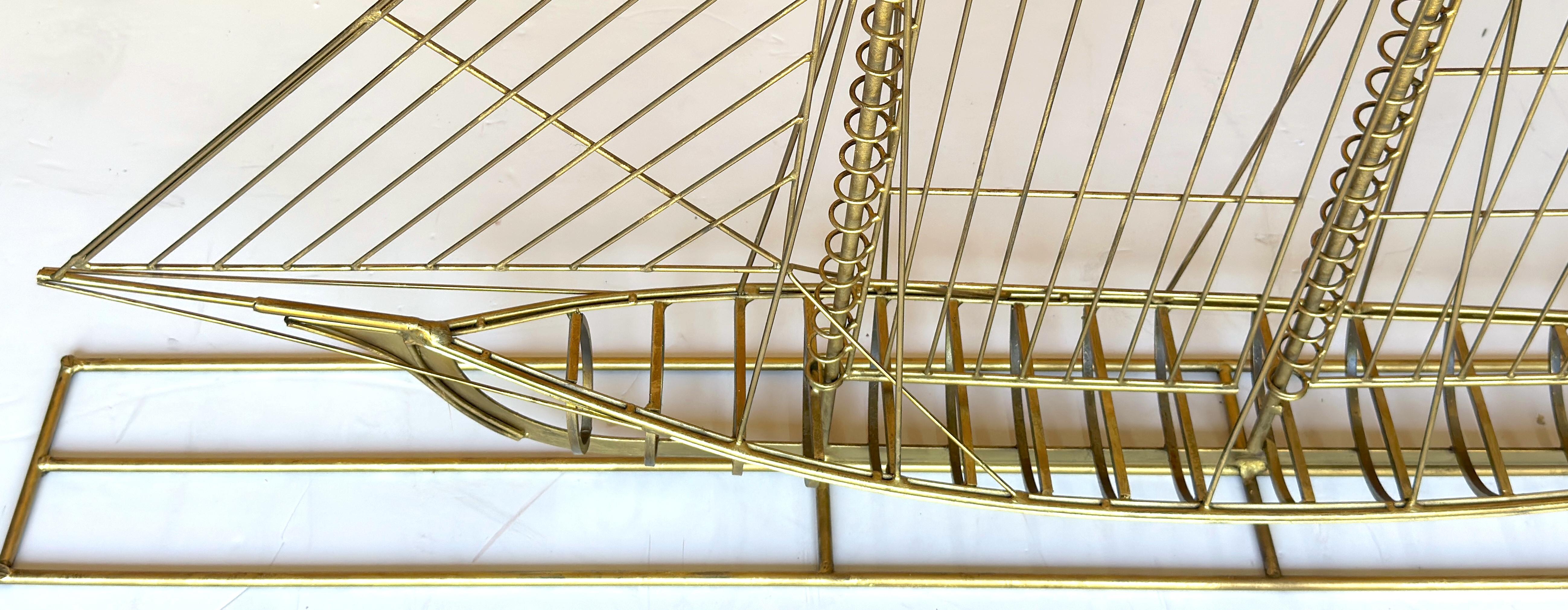 Escultura monumental de velero de latón de Curtis Jere, firmada y fechada en 1976 en venta 5