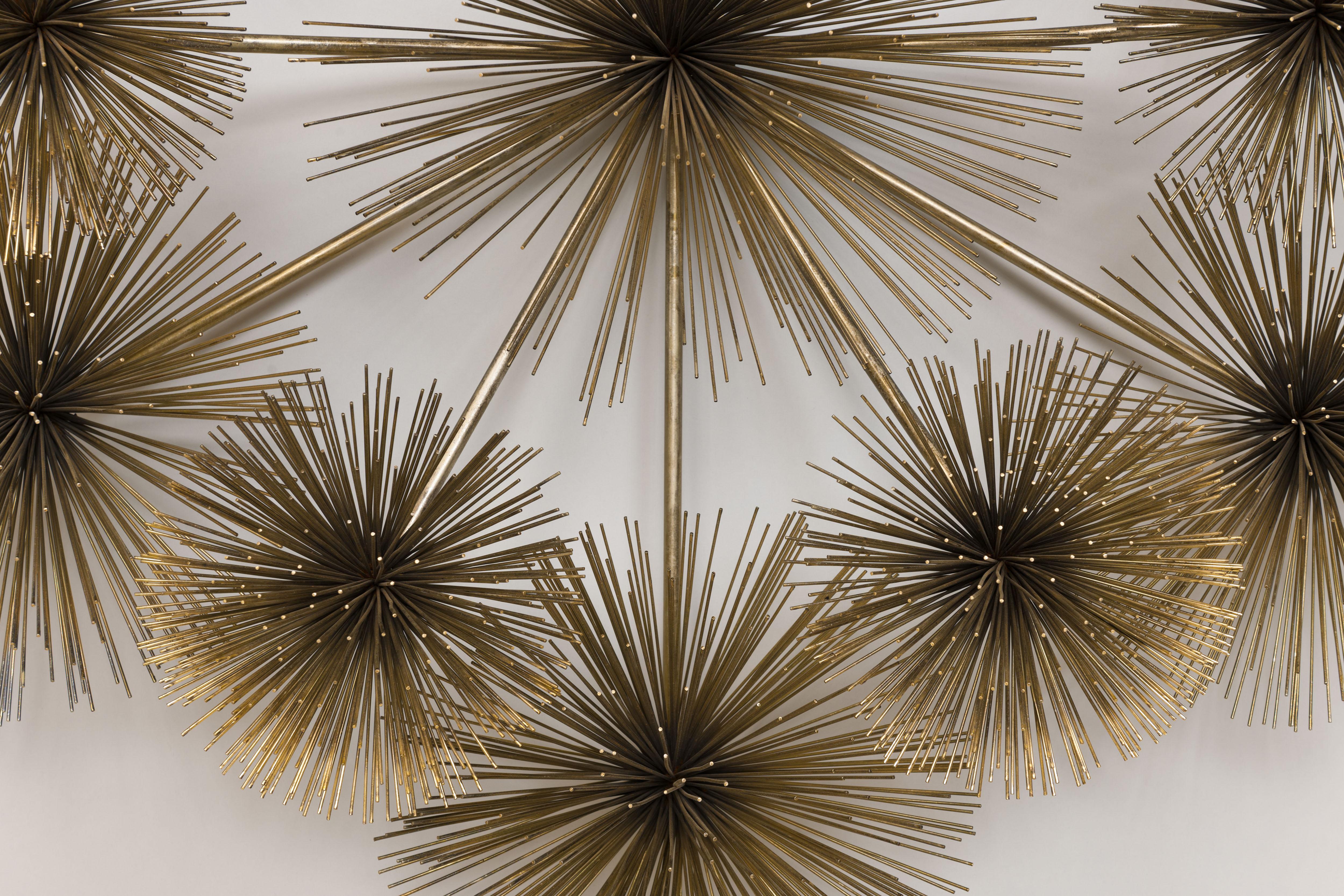 Monumental Curtis Jere Brass XL 'Pom Pom' Wall Sculpture, Signed C. Jere, 1979 6