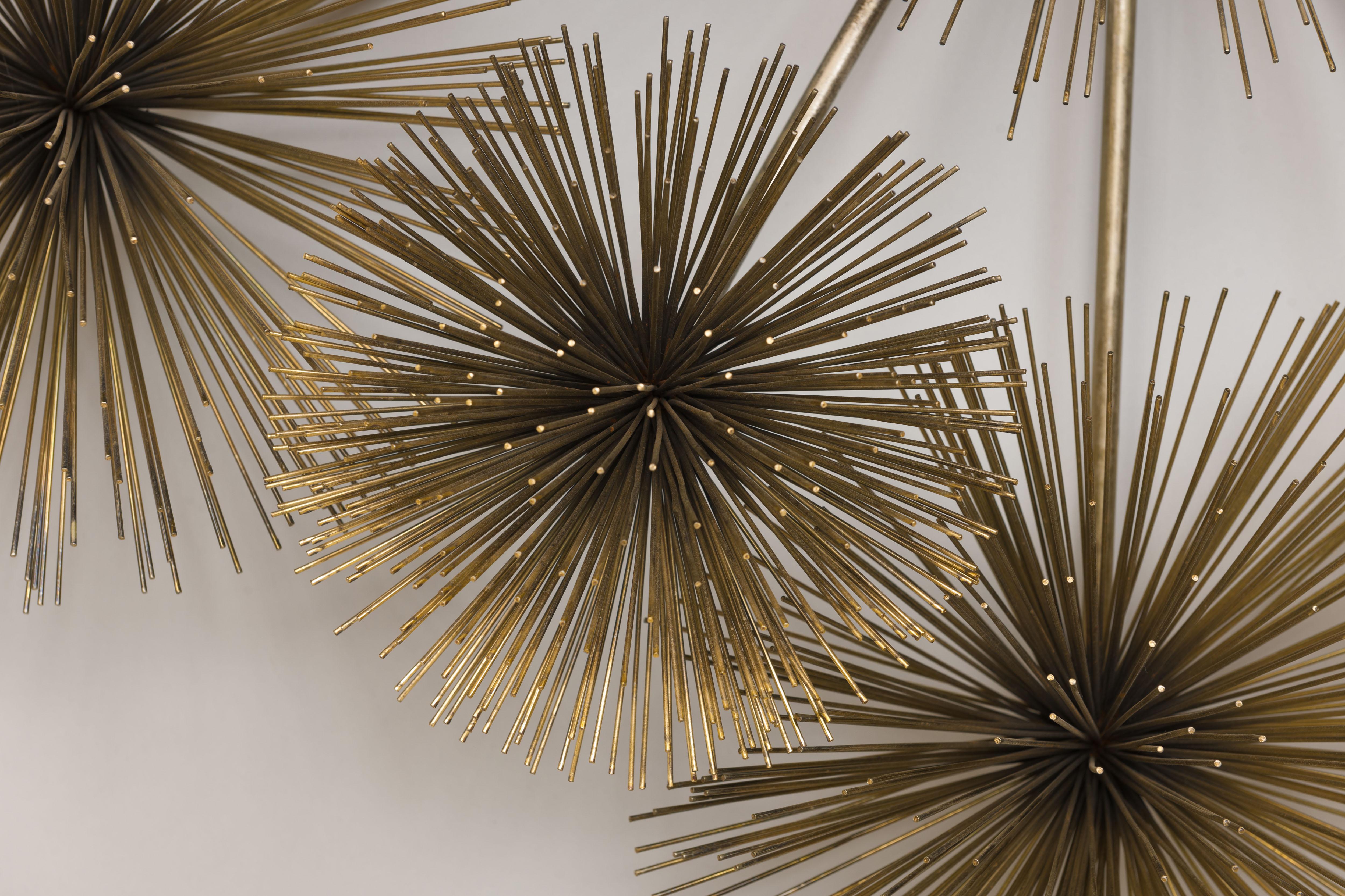 Monumental Curtis Jere Brass XL 'Pom Pom' Wall Sculpture, Signed C. Jere, 1979 7