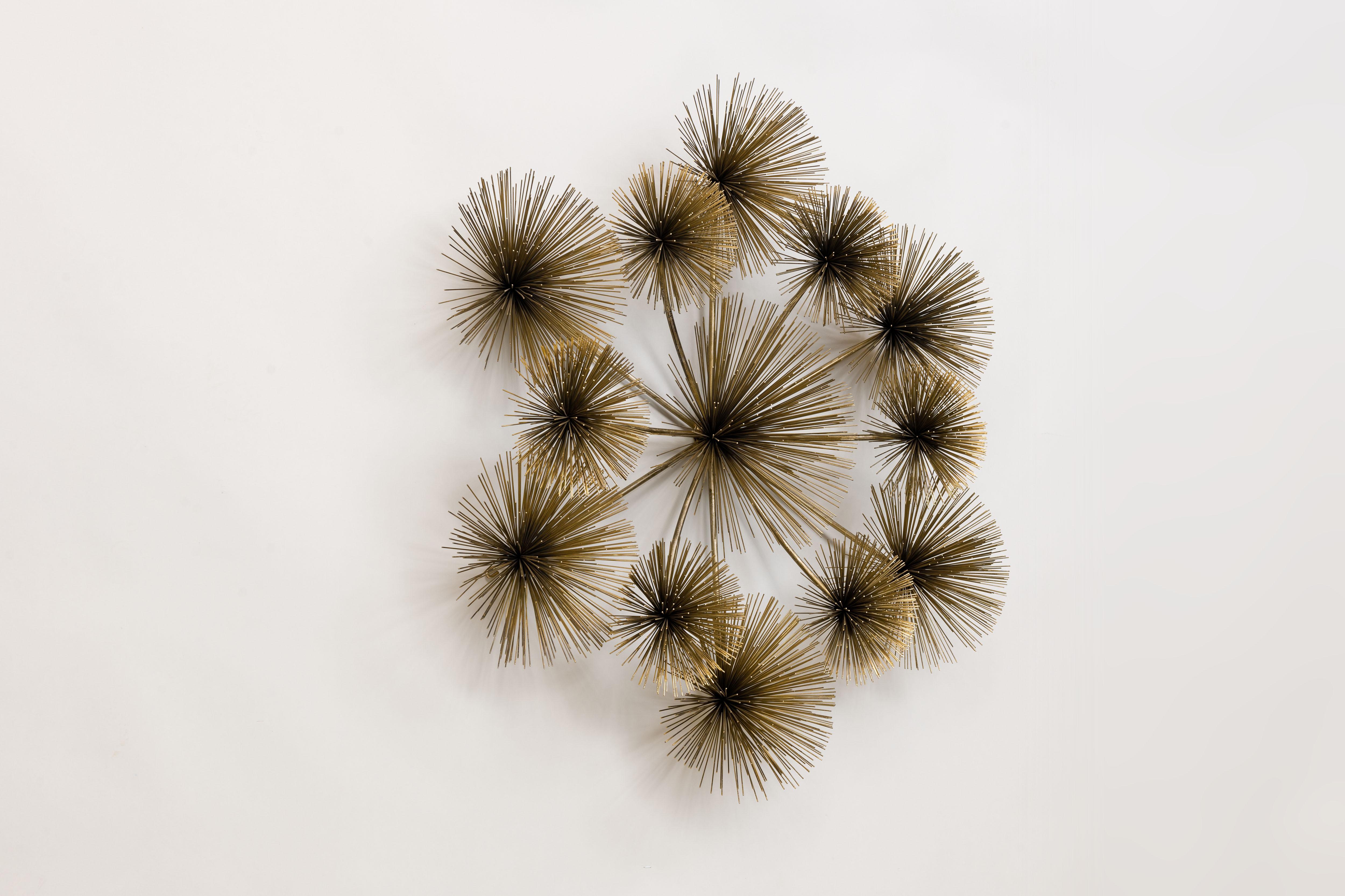Monumental Curtis Jere Brass XL 'Pom Pom' Wall Sculpture, Signed C. Jere, 1979 9