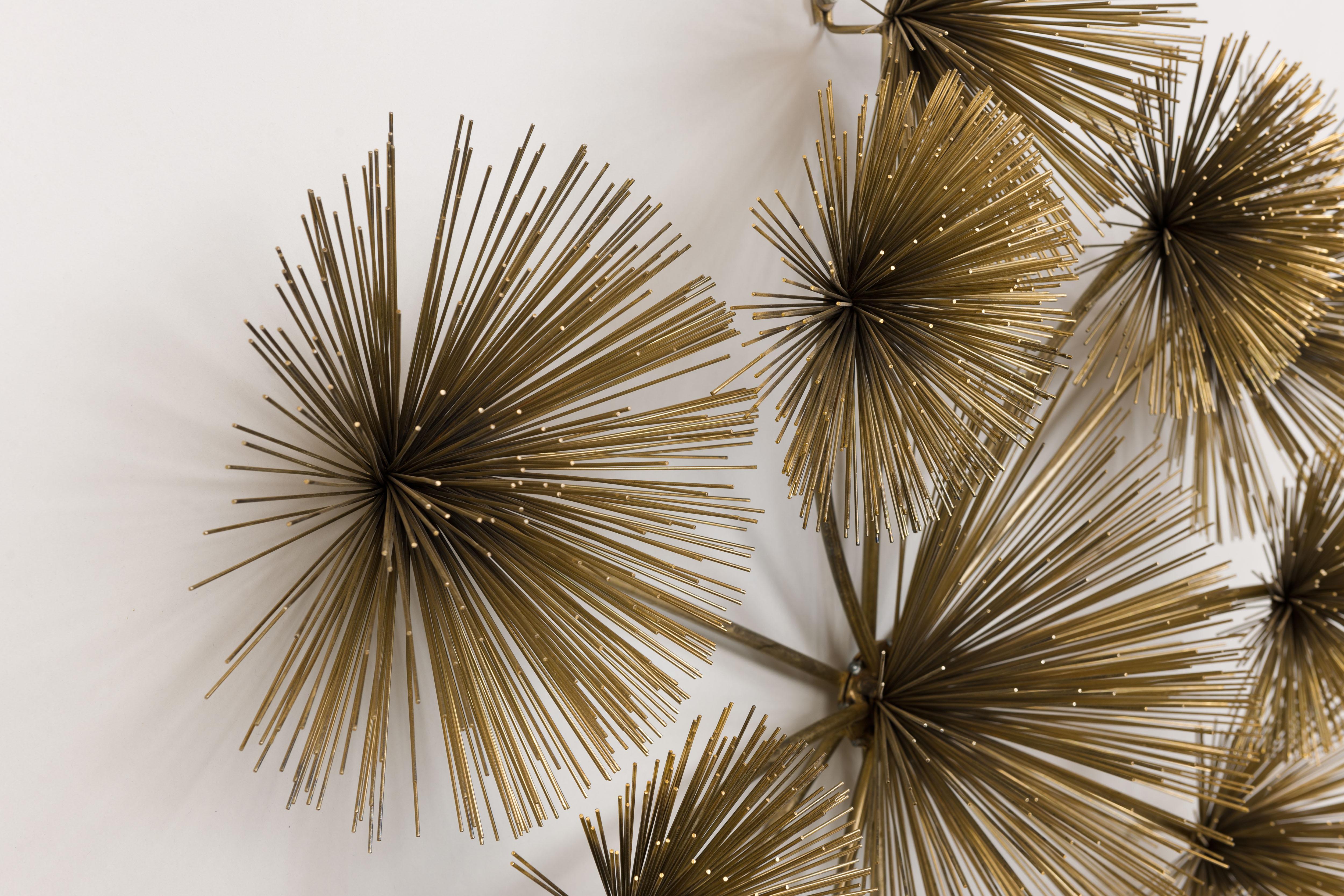 Monumental Curtis Jere Brass XL 'Pom Pom' Wall Sculpture, Signed C. Jere, 1979 In Good Condition In Utrecht, NL