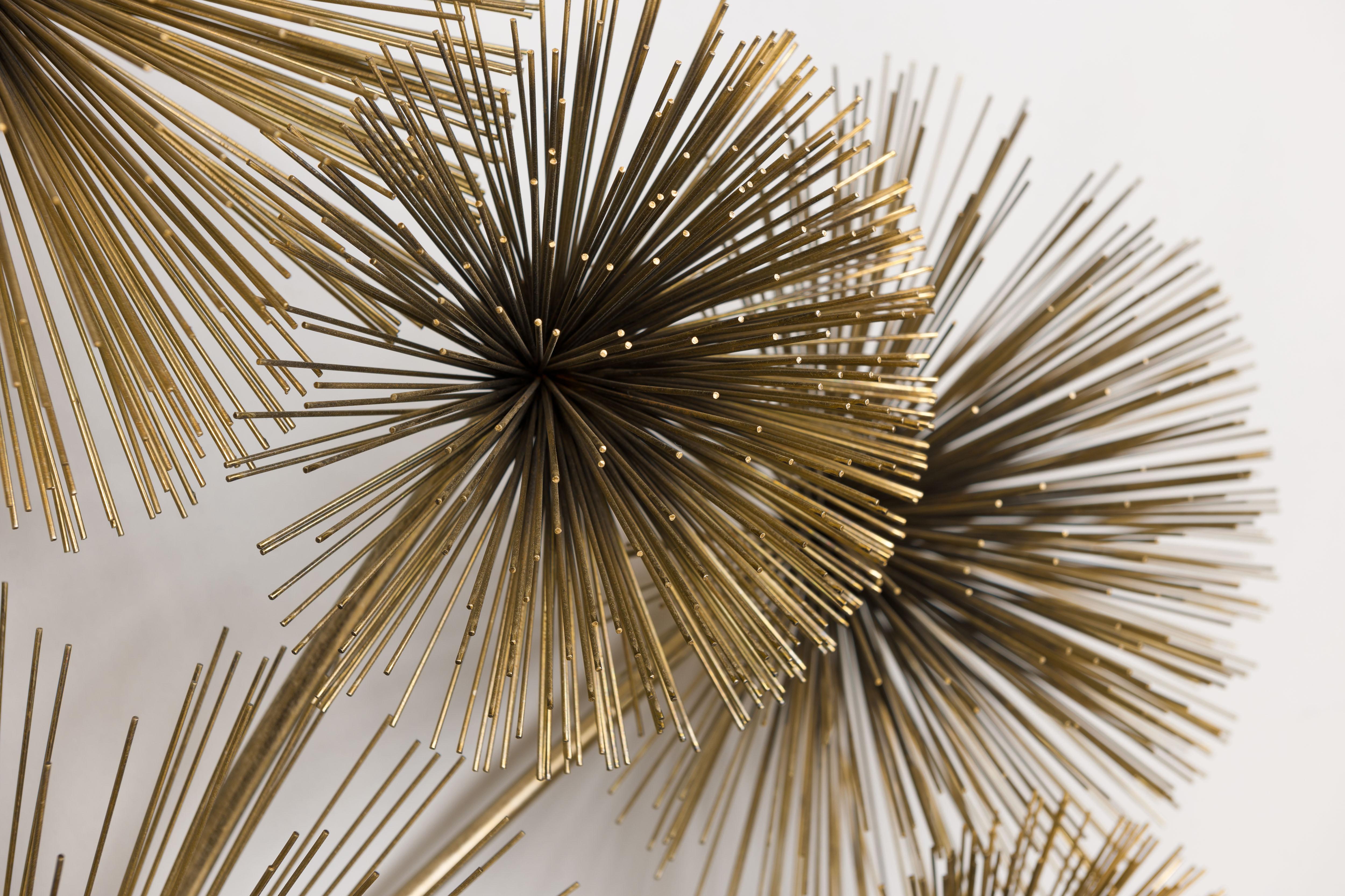 Late 20th Century Monumental Curtis Jere Brass XL 'Pom Pom' Wall Sculpture, Signed C. Jere, 1979