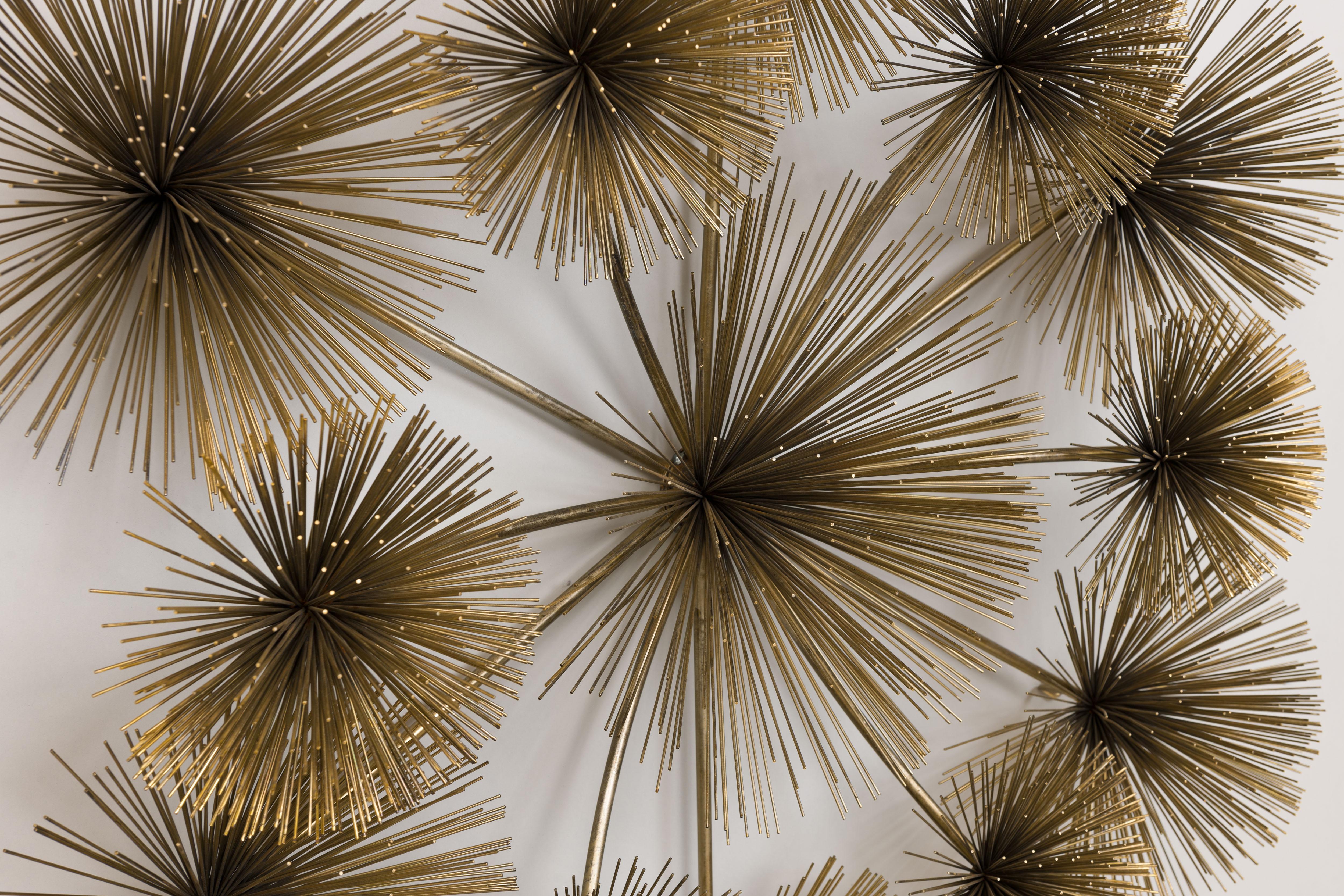 Monumental Curtis Jere Brass XL 'Pom Pom' Wall Sculpture, Signed C. Jere, 1979 1