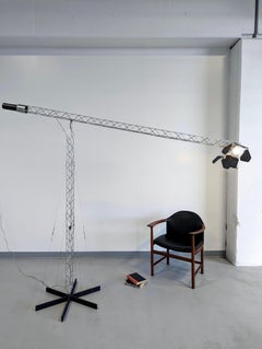 Monumental Curtis Jere Crane Light Sculpture, signed