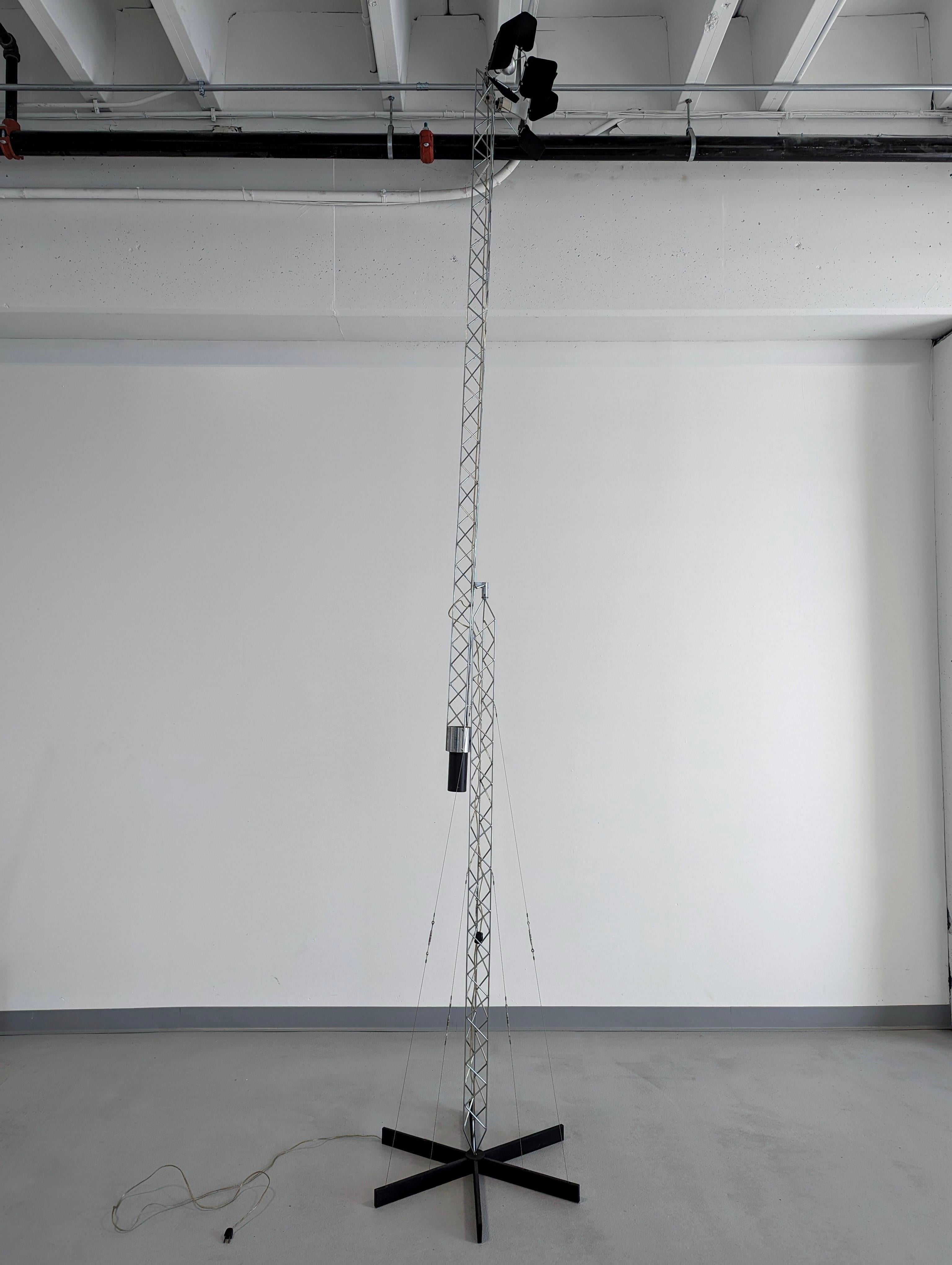 20th Century Monumental Curtis Jere Crane Light Sculpture, signed For Sale