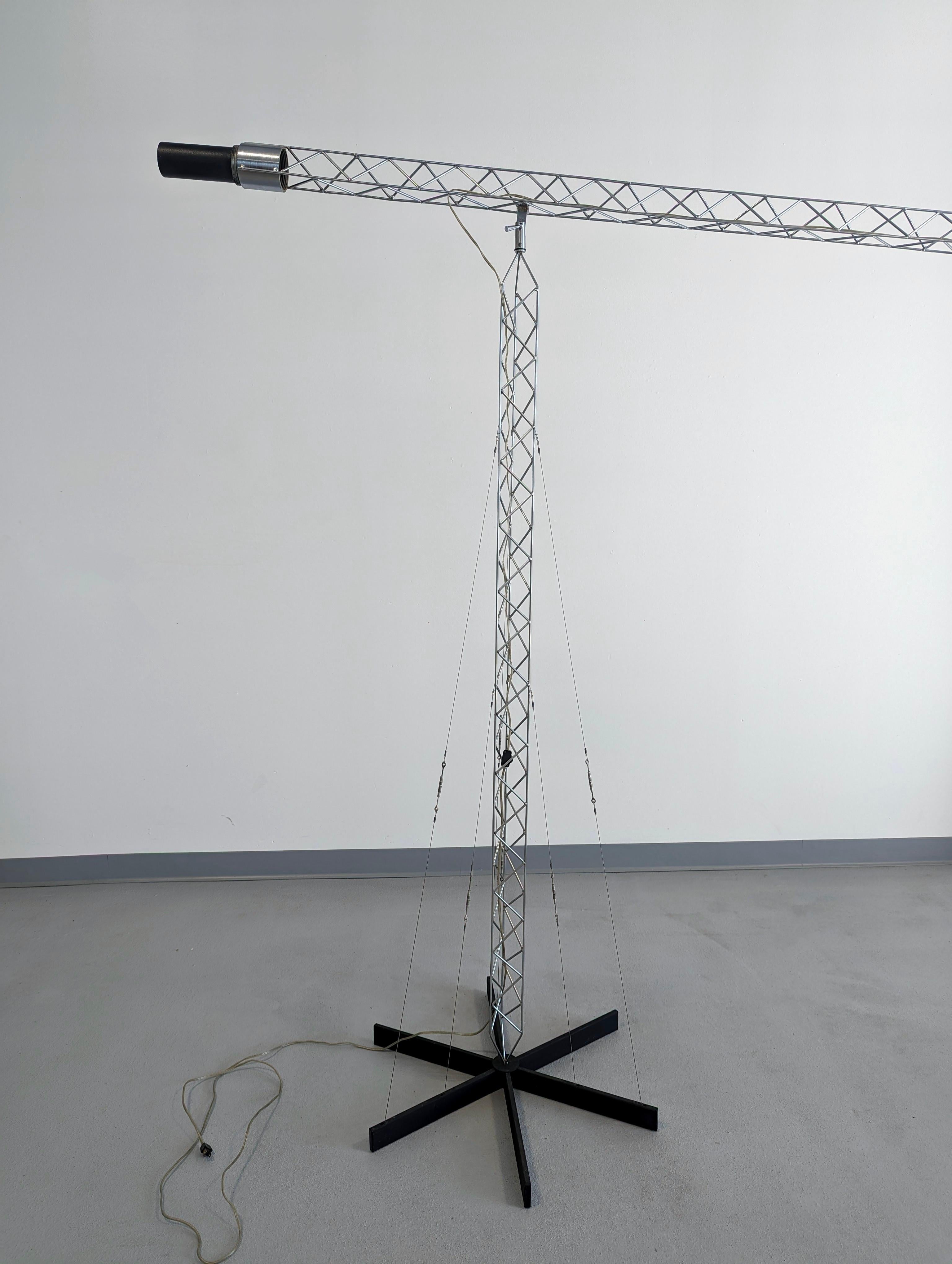 Metal Monumental Curtis Jere Crane Light Sculpture, signed For Sale