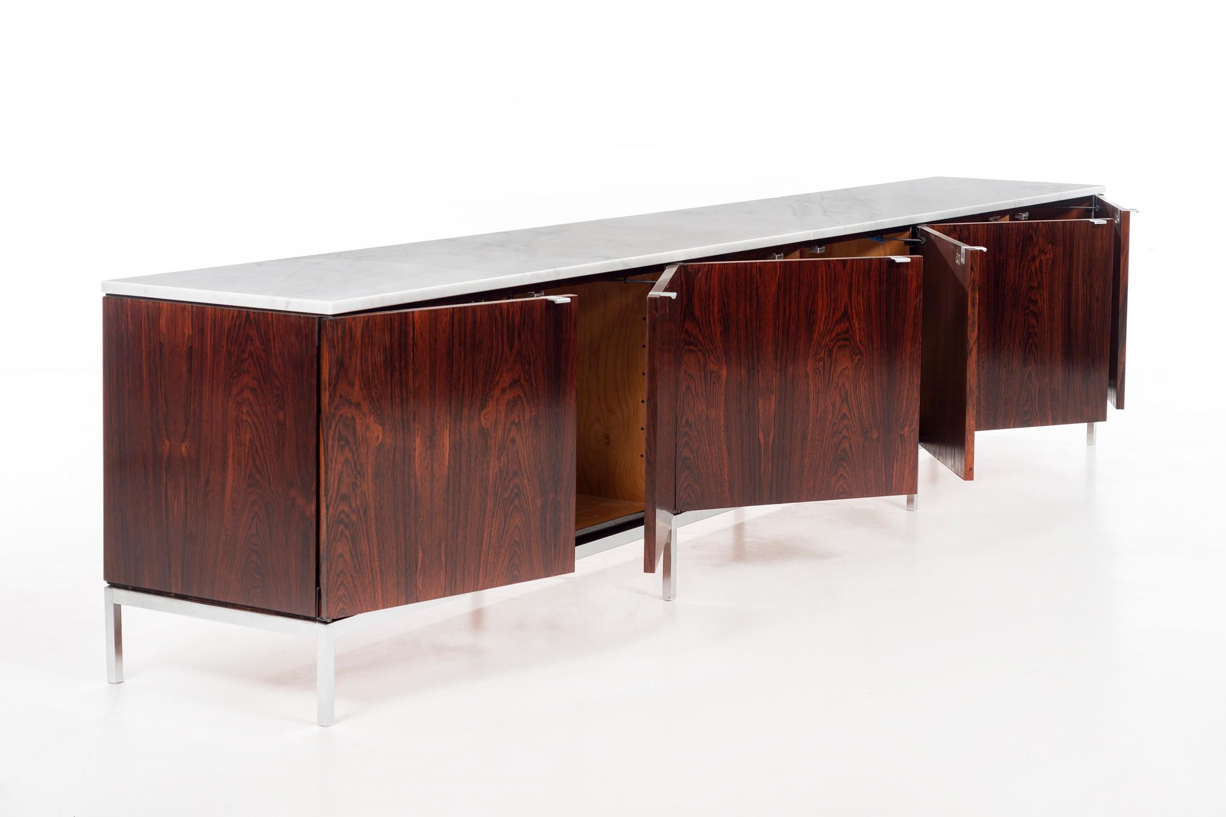 Monumental Custom Florence Knoll Rosewood Credenza In Excellent Condition In Chicago, IL