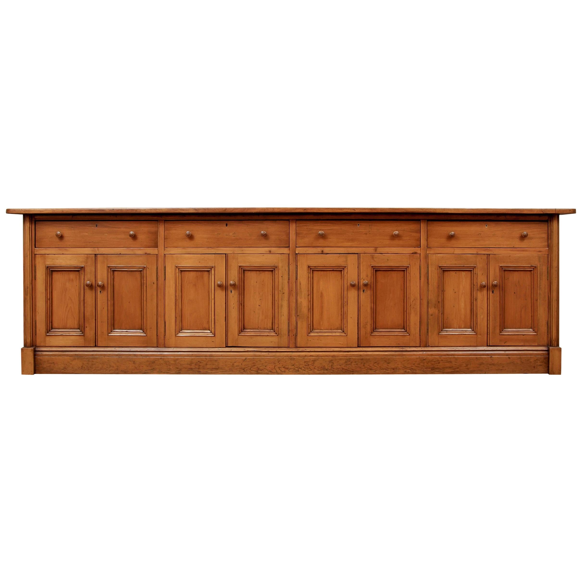 Monumental Custom French Style Pine Sideboard Server at 1stDibs