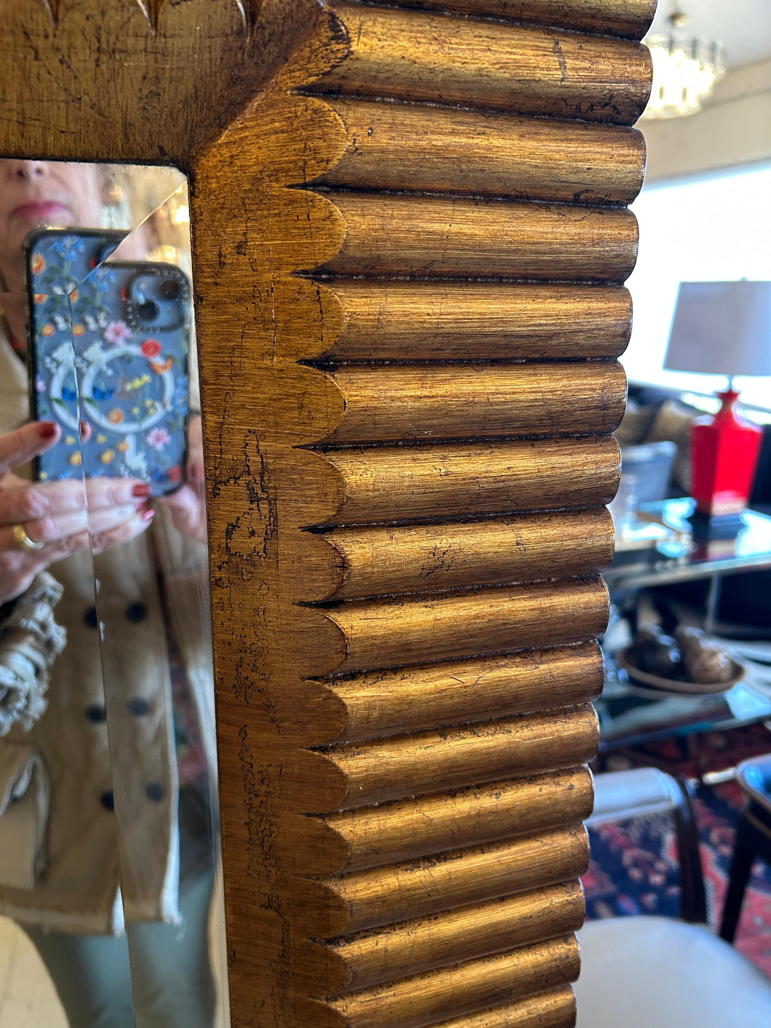 Monumental Custom Giltwood & Bevelled Rectangular Mirror In Good Condition For Sale In Hopewell, NJ