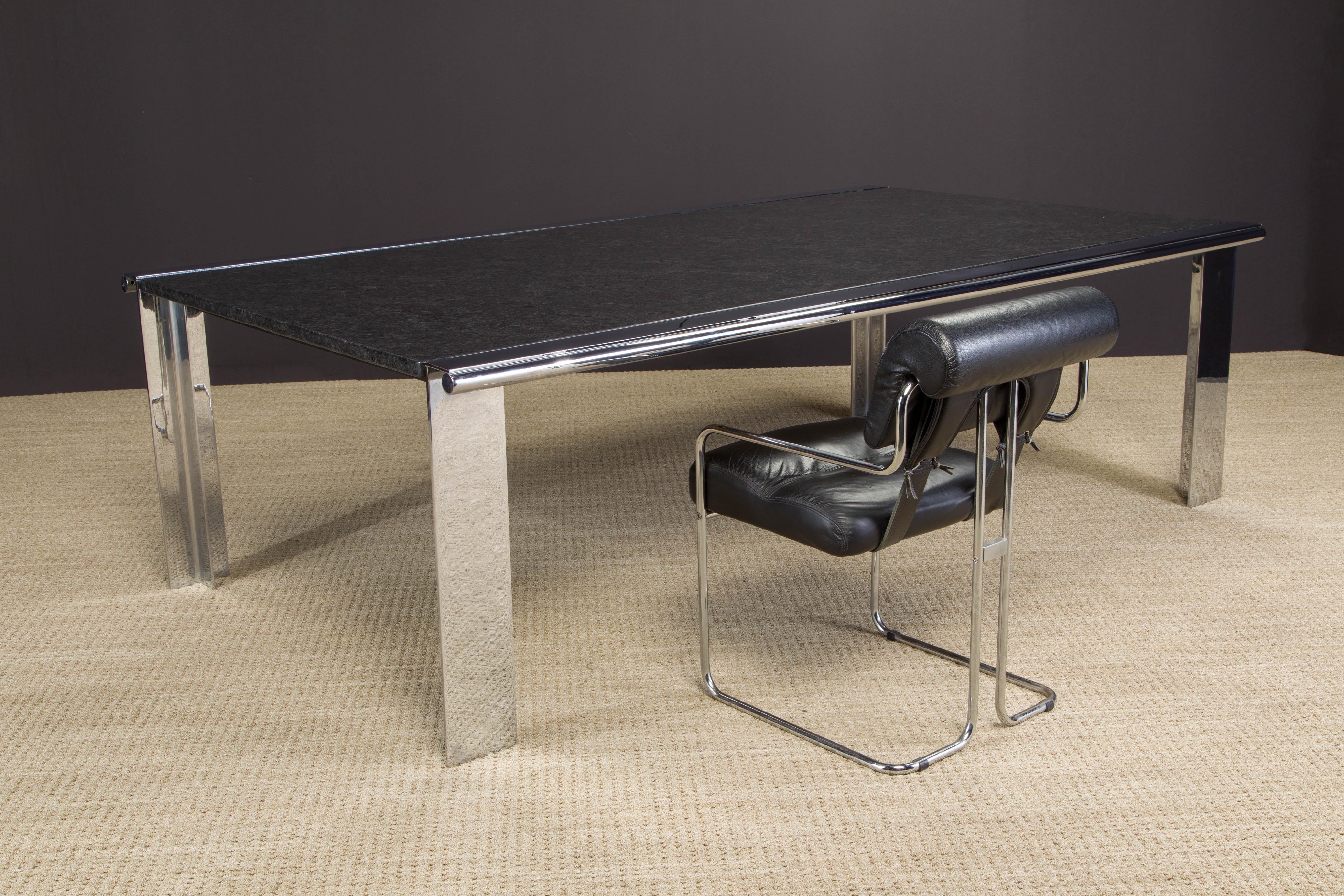 Monumental Custom Granite and Steel Dining Table by Anthony Lumsden, 1970s  For Sale 9