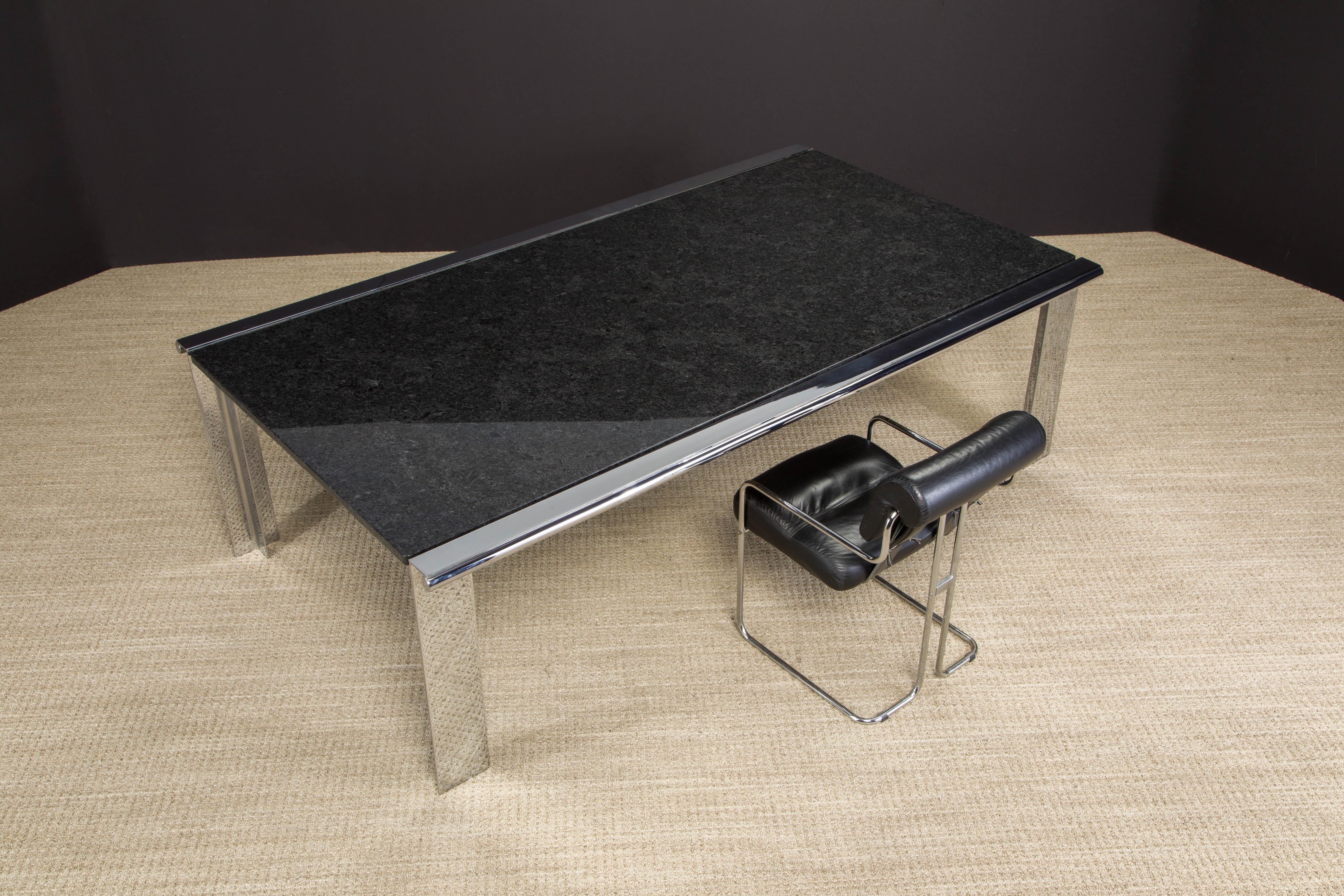 Monumental Custom Granite and Steel Dining Table by Anthony Lumsden, 1970s  For Sale 10