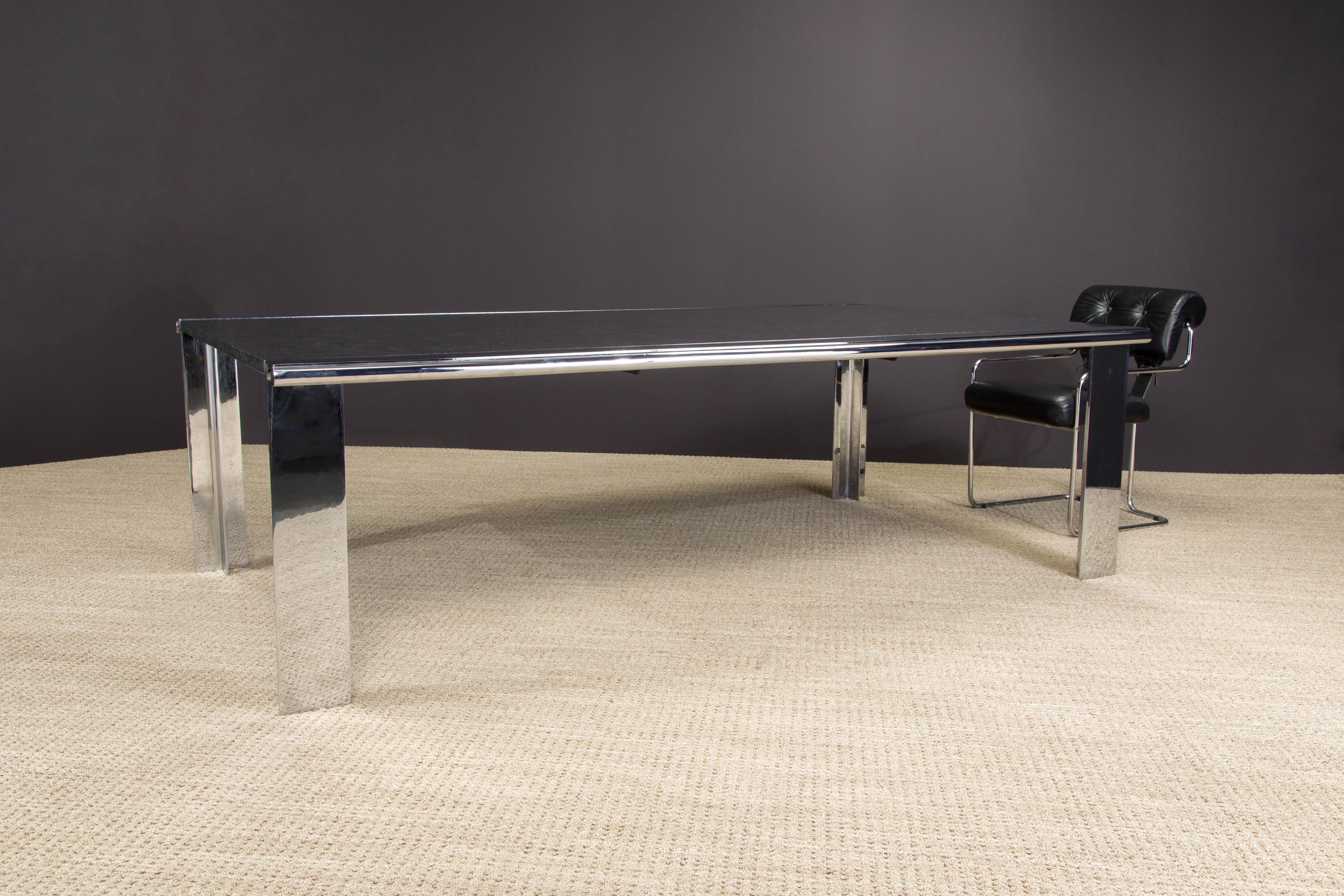 Monumental Custom Granite and Steel Dining Table by Anthony Lumsden, 1970s  For Sale 11