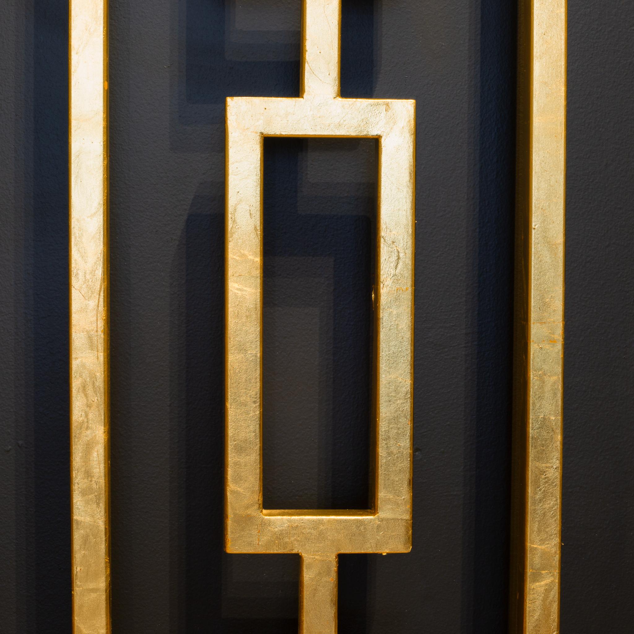 Monumental Custom Steel Gilded Room Screen/Wall Sculpture, circa 2014 In Good Condition In San Francisco, CA