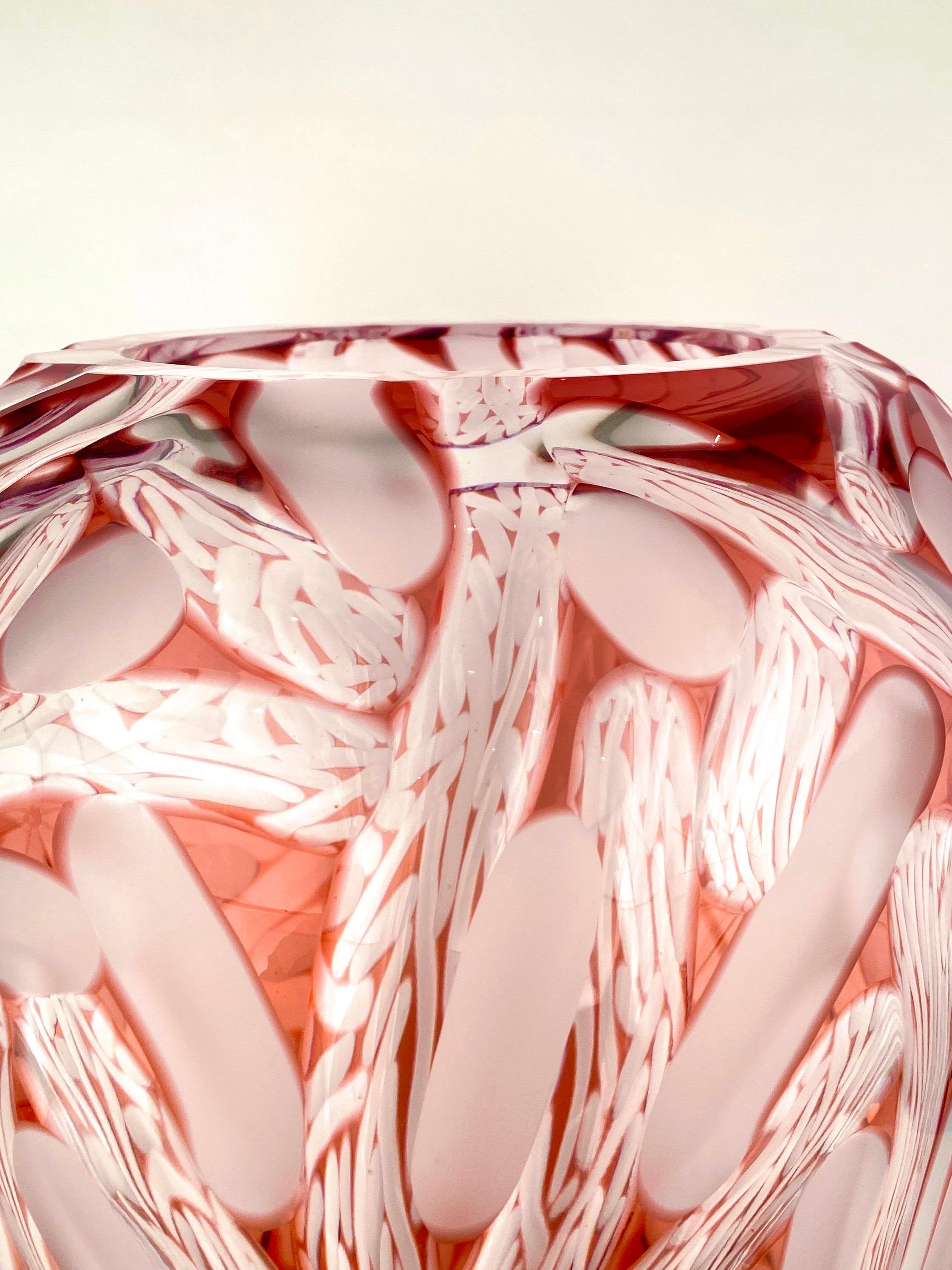 Monumental Czech Bohemian Contemporary Carved Art Glass Vase by, Lucas Pokorny 3