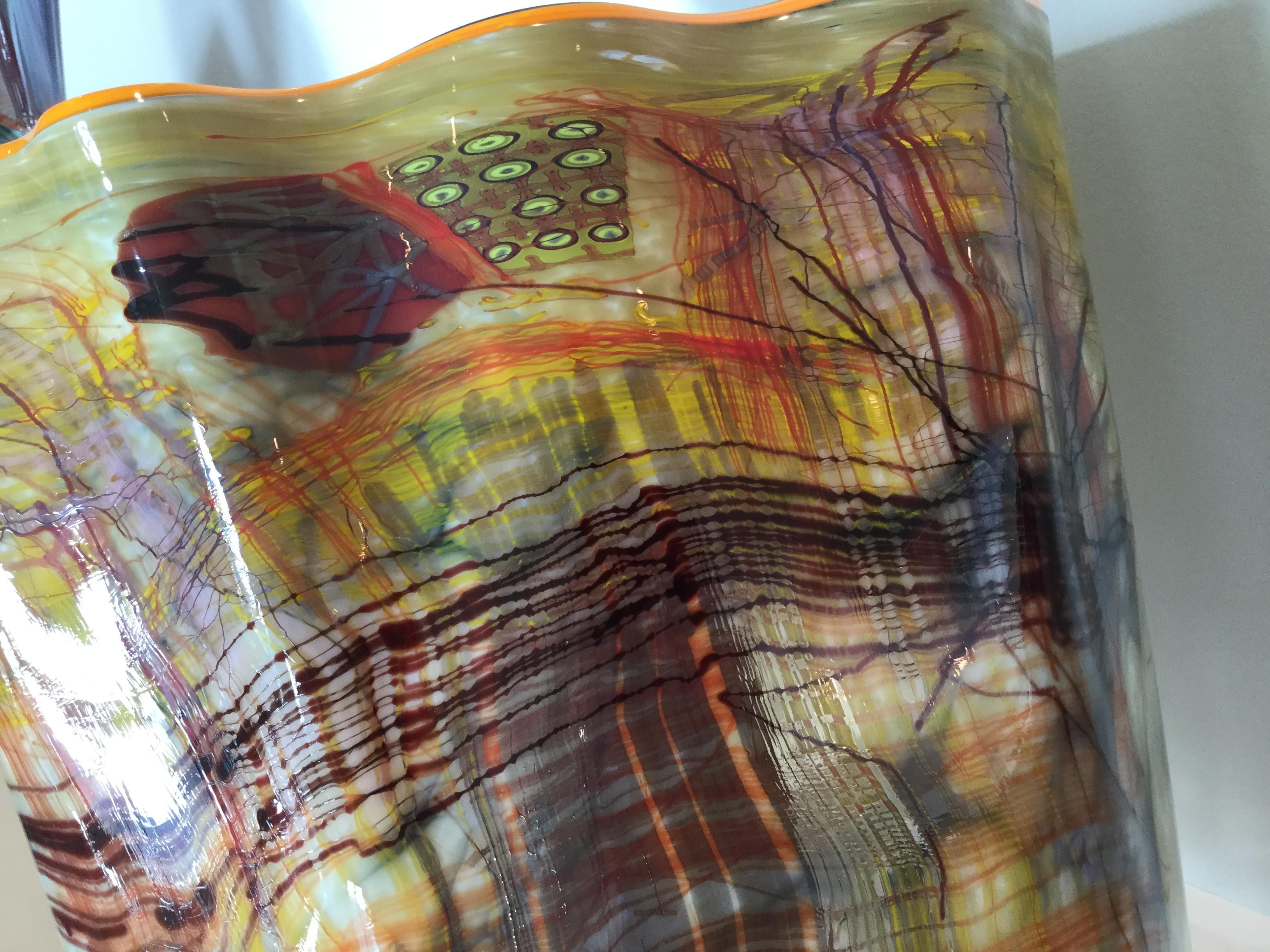 Late 20th Century Monumental Dale Chihuly Sculptural Cylinder Vessel Signed and Dated 1987 