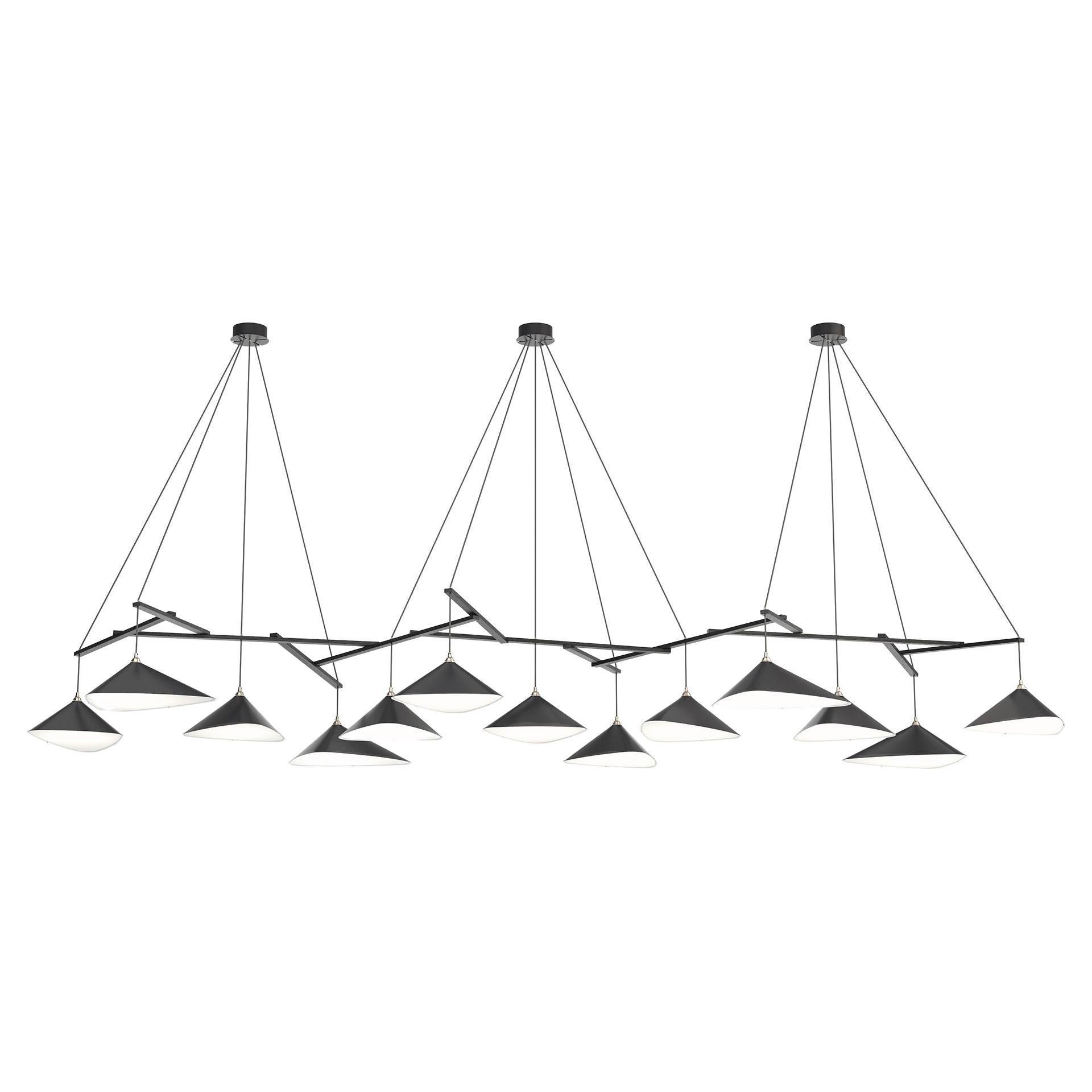 Monumental 'Emily 13' Chandelier in Anthracite for Moss Objects
