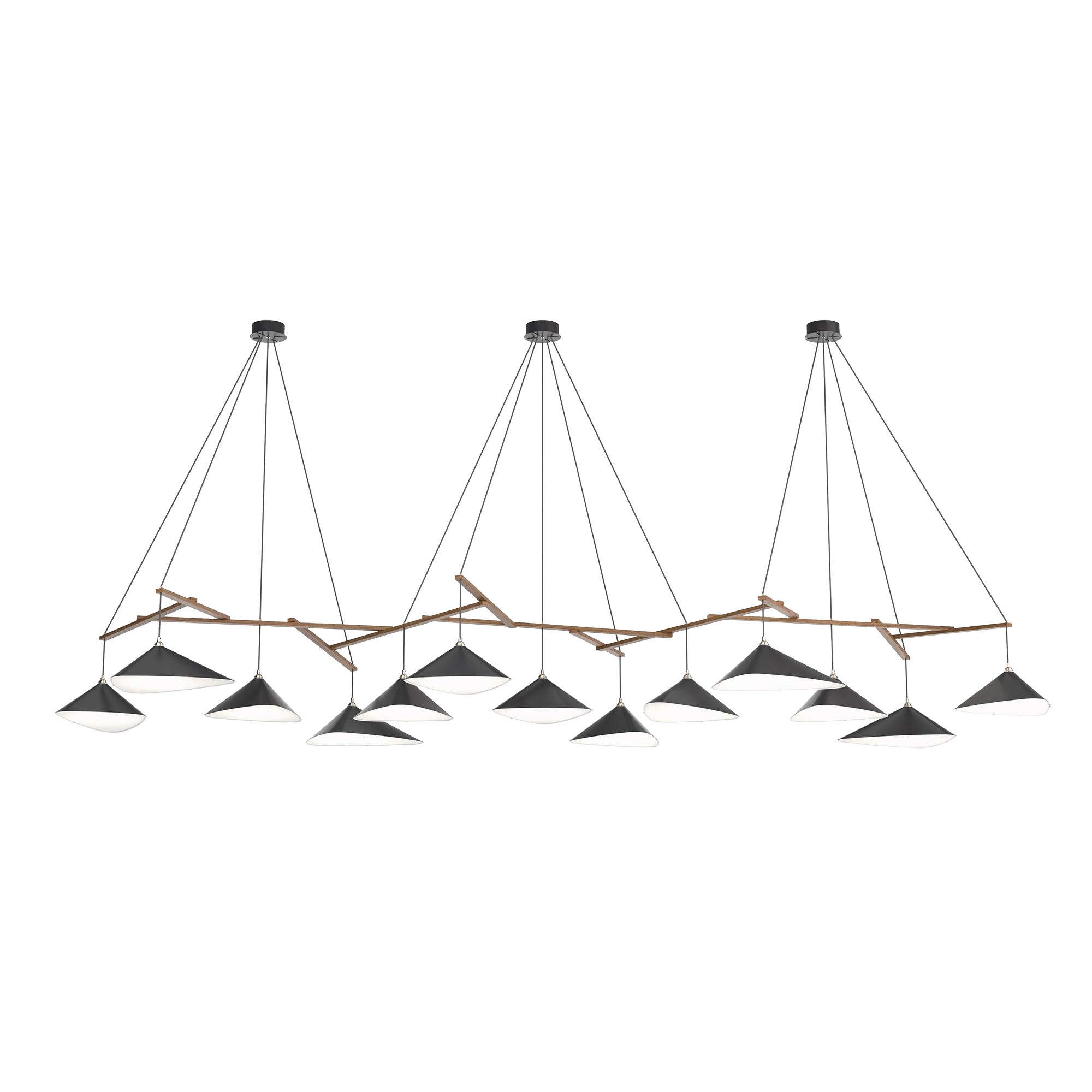 Lampadario monumentale Daniel Becker Emily 13 in antracite per Moss Objects in vendita