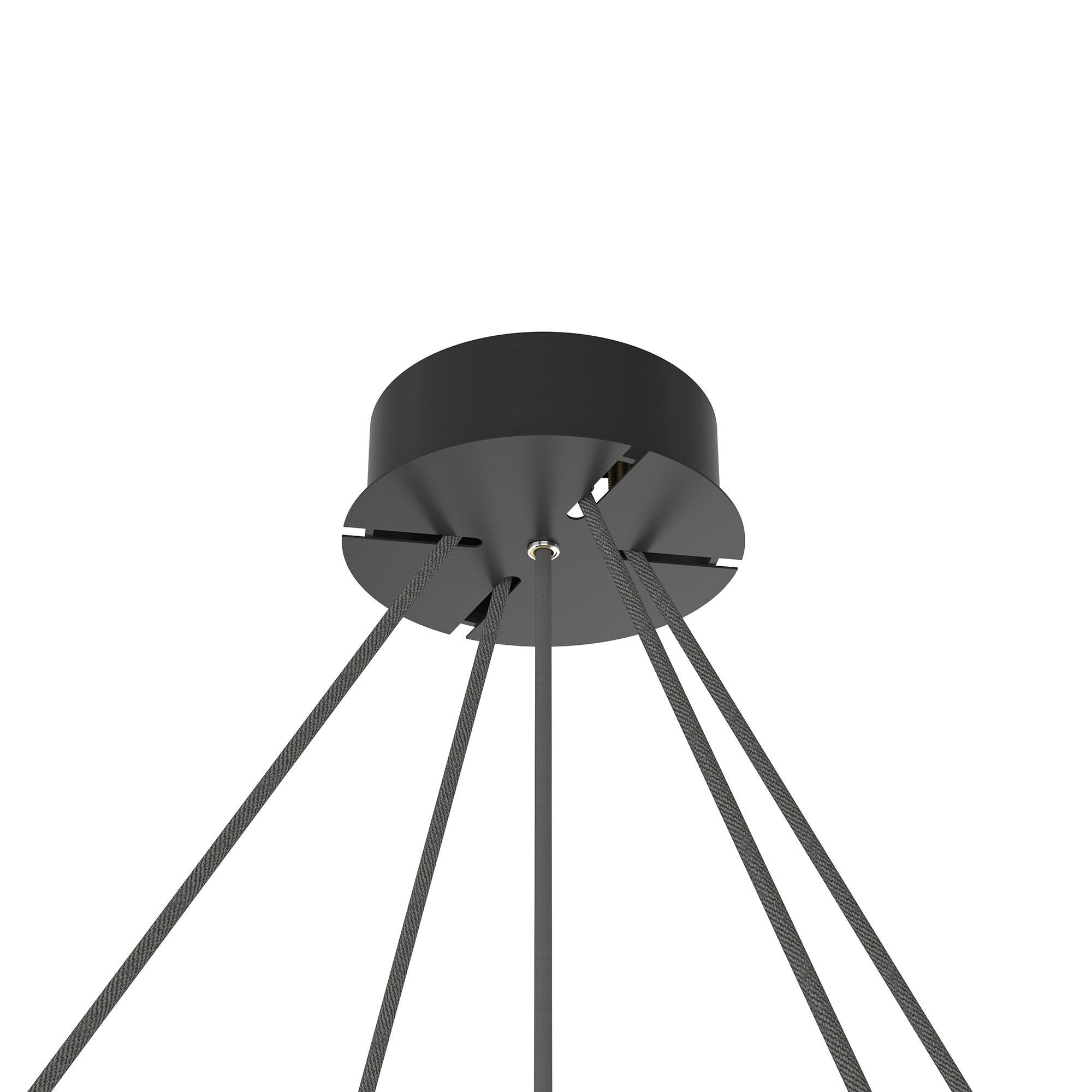 Monumental Daniel Becker 'Emily 13' Chandelier in Glossy Black for Moss Objects For Sale 1