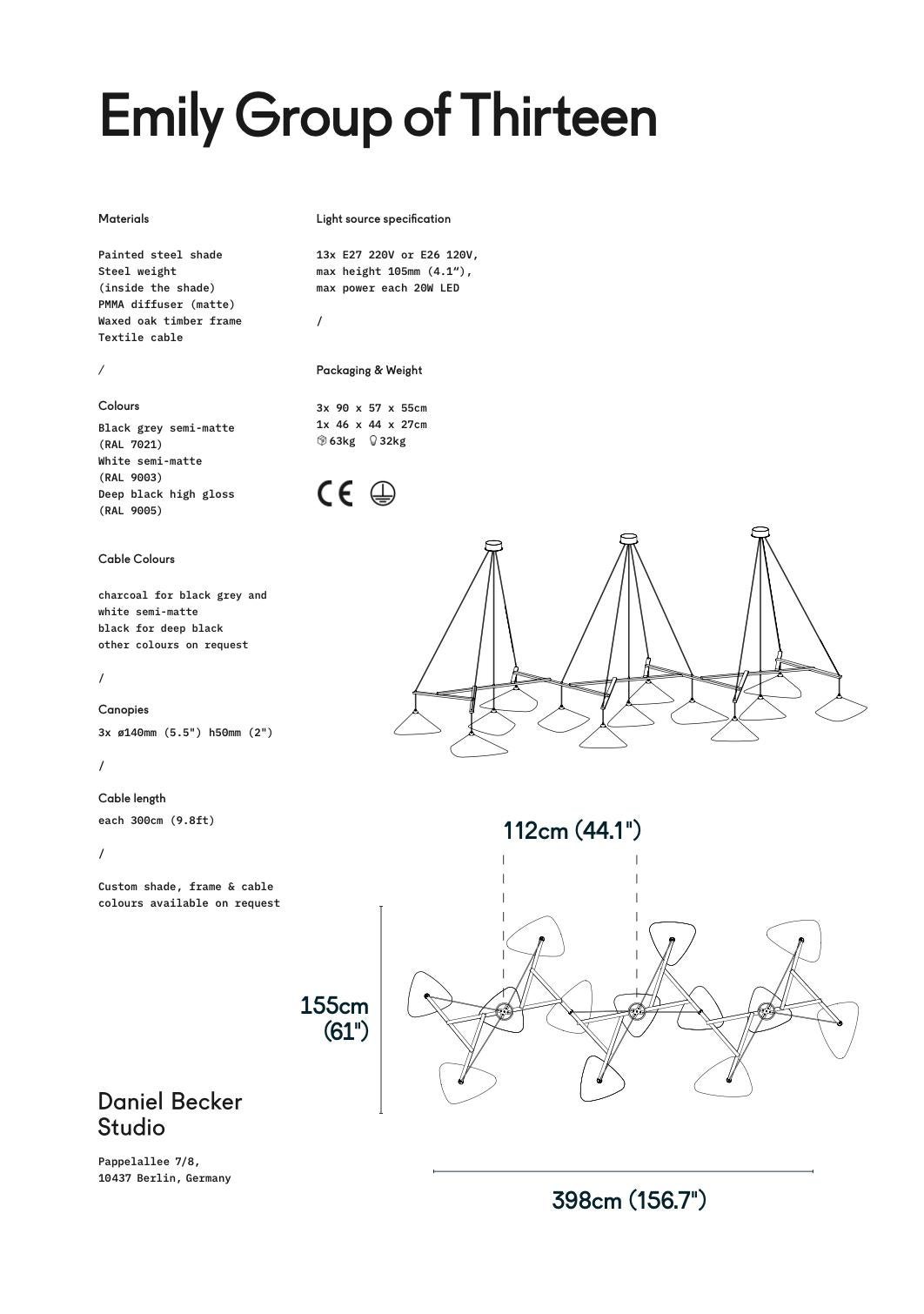 Lustre Monumental Daniel Becker 'Emily 13' en noir brillant pour And Objects en vente 2