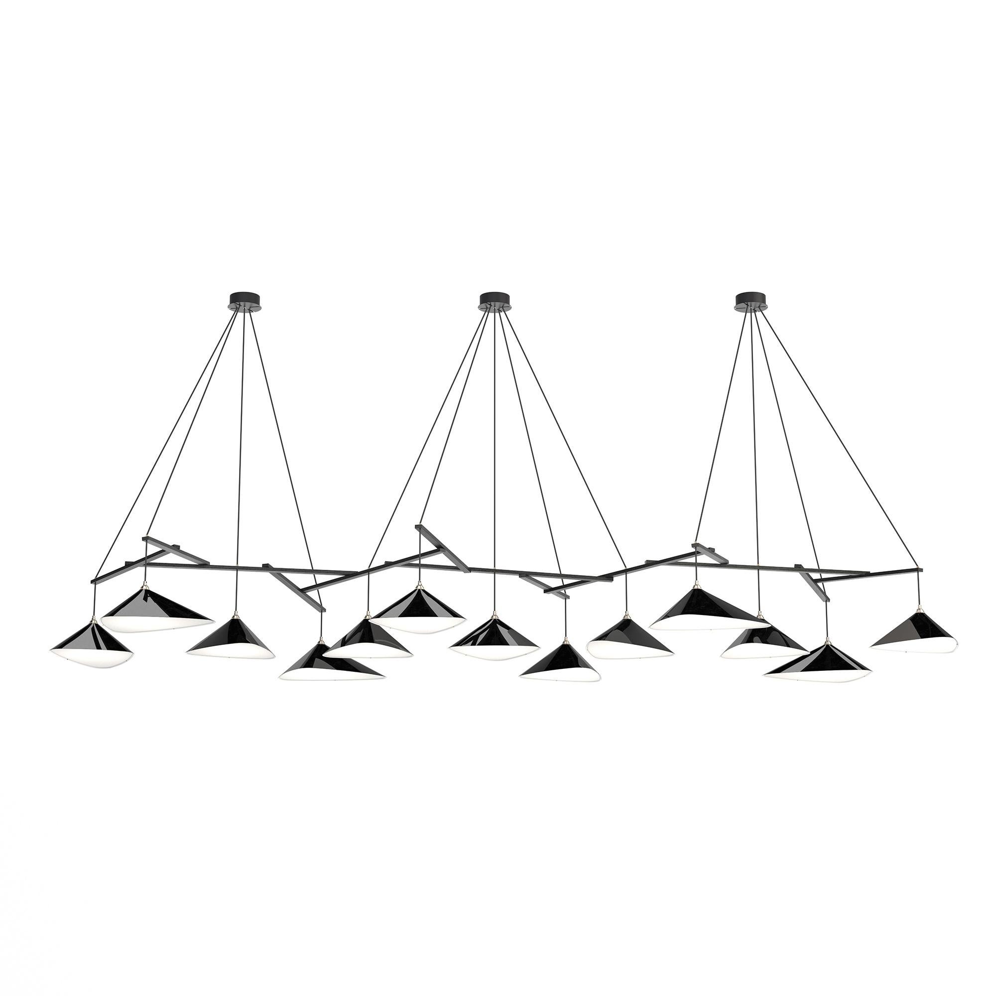 Monumental Daniel Becker 'Emily 13' Chandelier in Anthracite for Moss Objects For Sale 4
