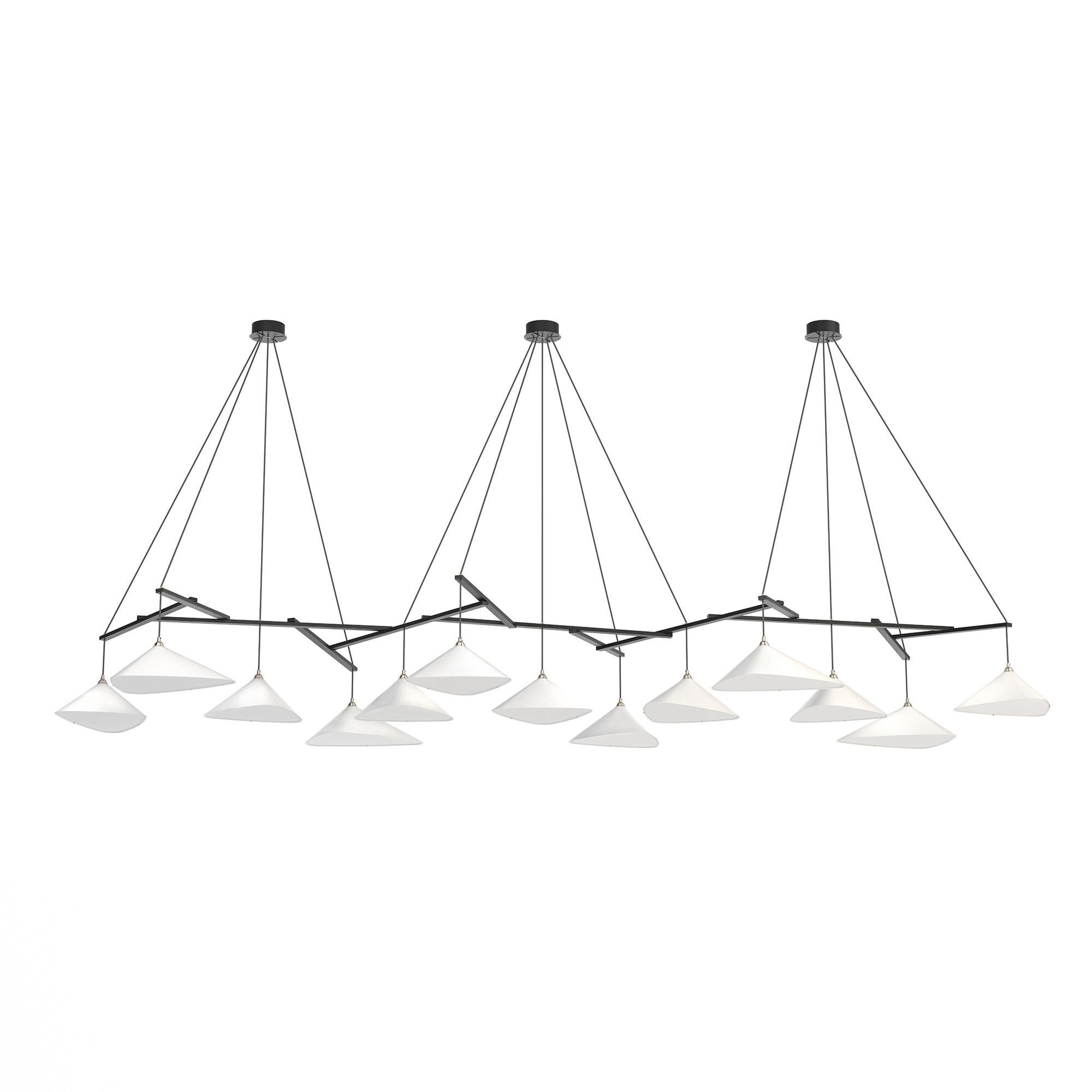 Monumental Daniel Becker 'Emily 13' Chandelier in Anthracite for Moss Objects For Sale 7